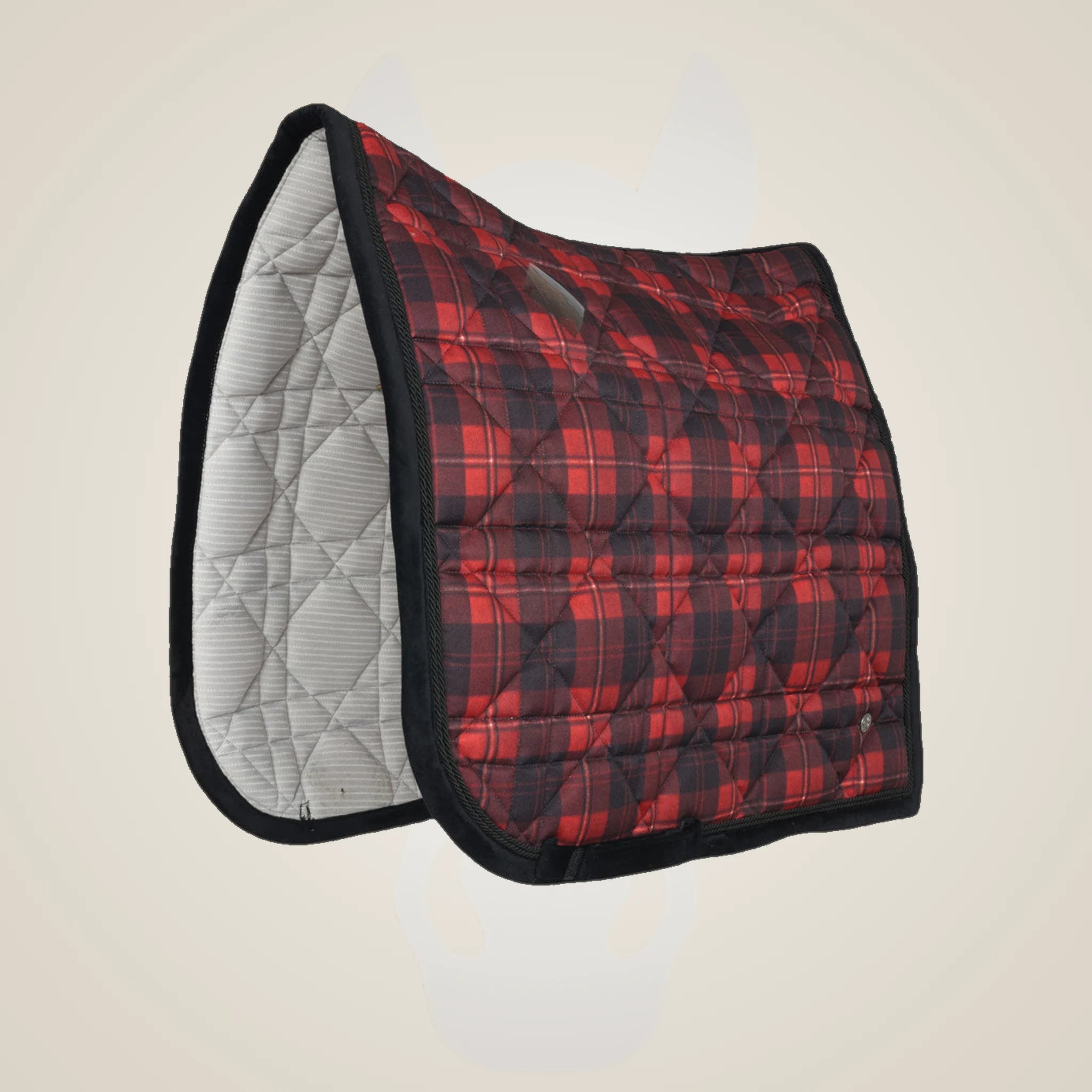 Dapplebay Holiday Plaid Dressage Saddle Pad-RED - Red