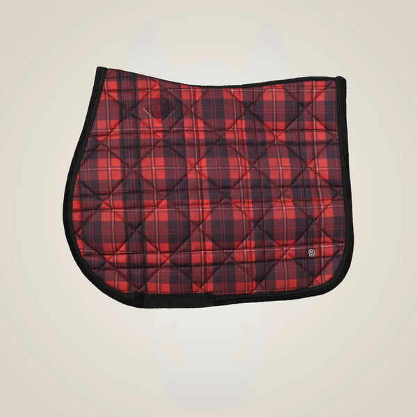 Dapplebay Holiday Plaid Jump Saddle Pad -RED