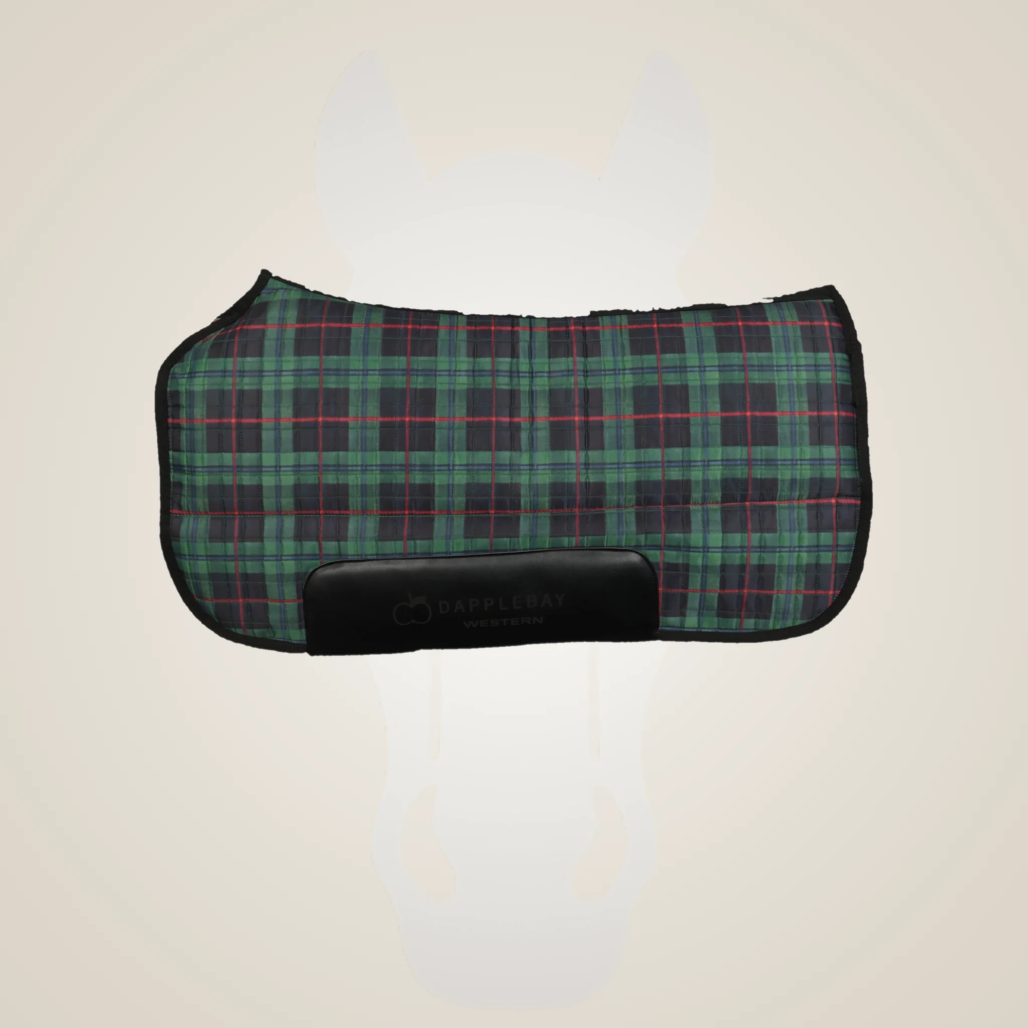 Dapplebay Holiday Plaid Western Saddle Pad - Green - Green