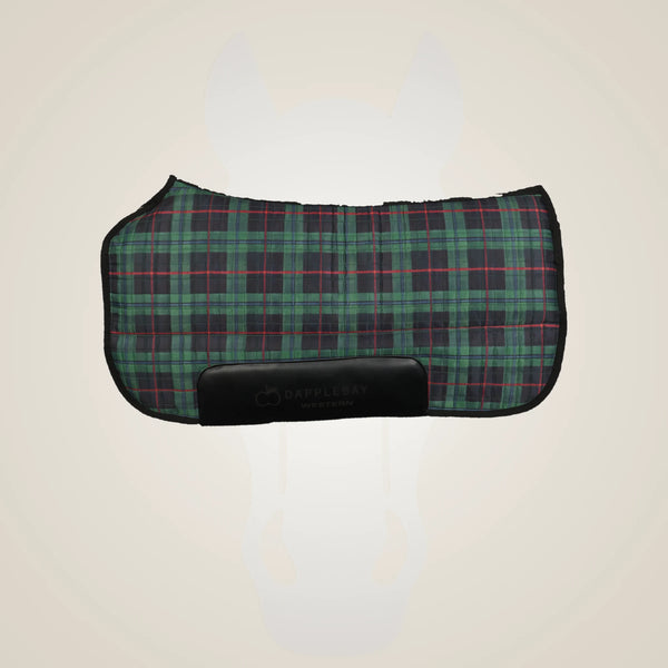 Dapplebay Holiday Plaid Western Saddle Pad - Green