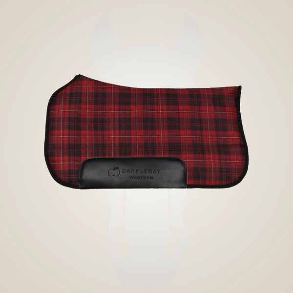 Dapplebay Holiday Plaid Western Saddle Pad - Red