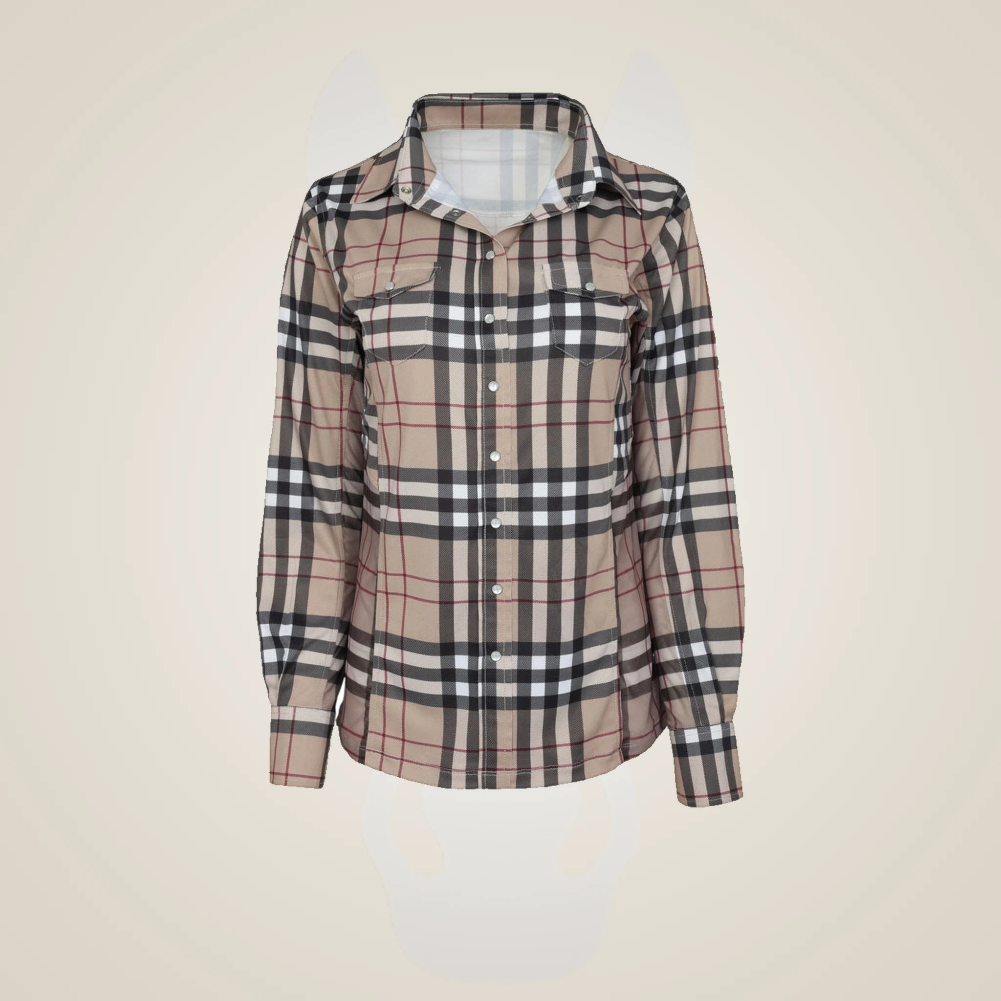 Dapplebay Holiday Plaid Western Top - Tan