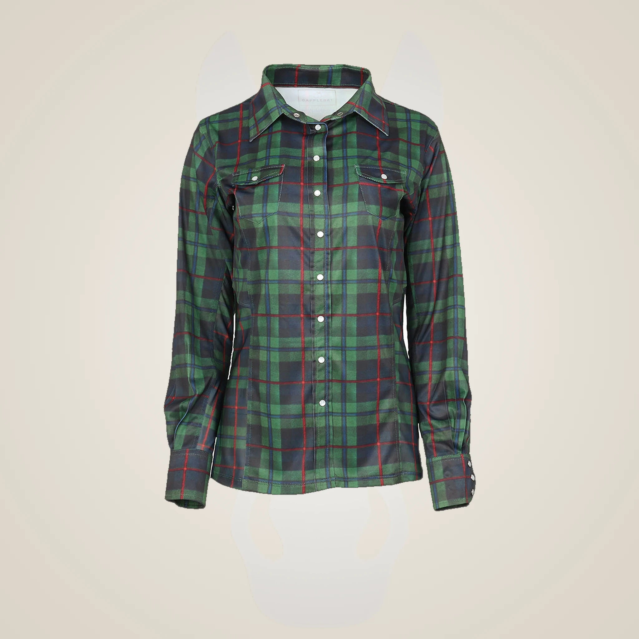Dapplebay Holiday Plaid Western Top - Green