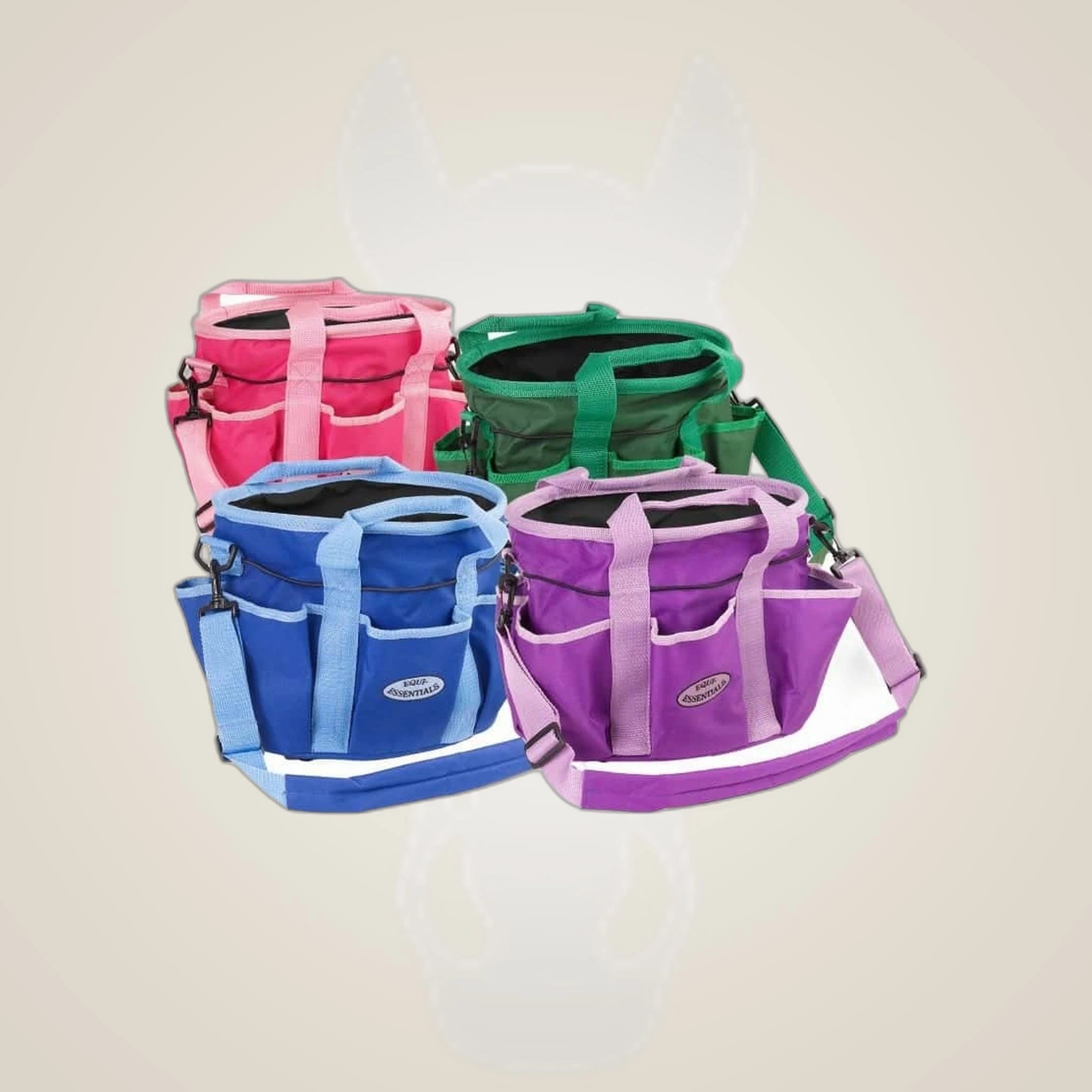 Equi-Essentials Super Groomer Organizer on One-Eyed Equine branded background