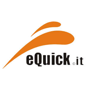Logo of eQuick.it with orange swoosh and black text on a white background