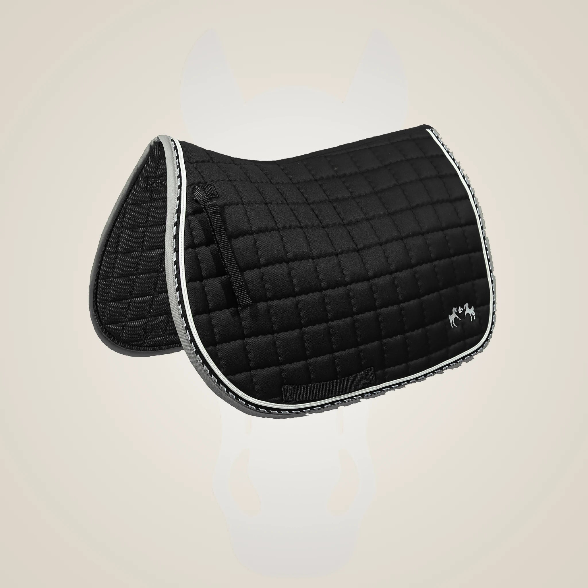 Equine Couture Coolmax Plush White Saddle Pad - Black/White