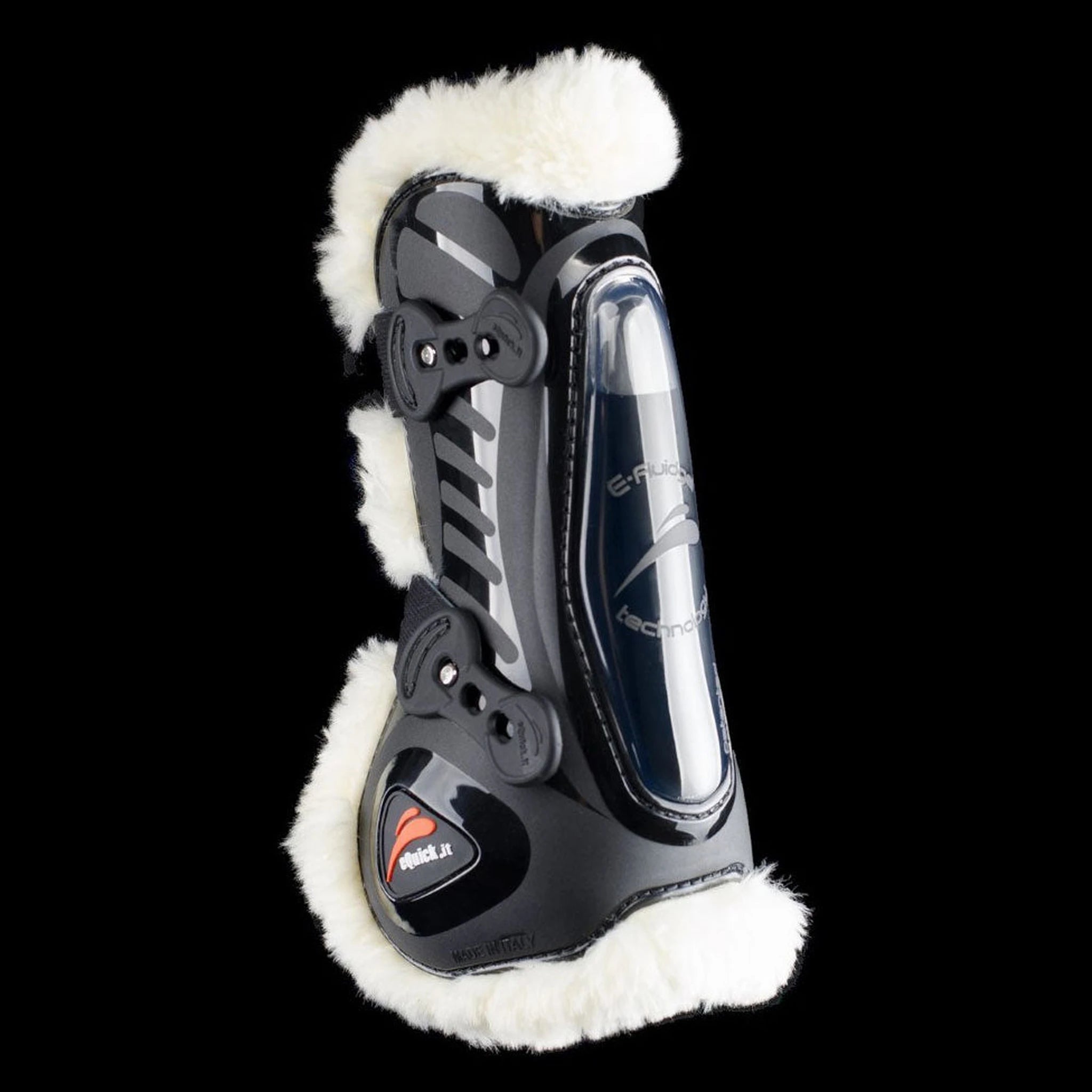 eShock Legend Front Velcro Fluffy Boot - Black