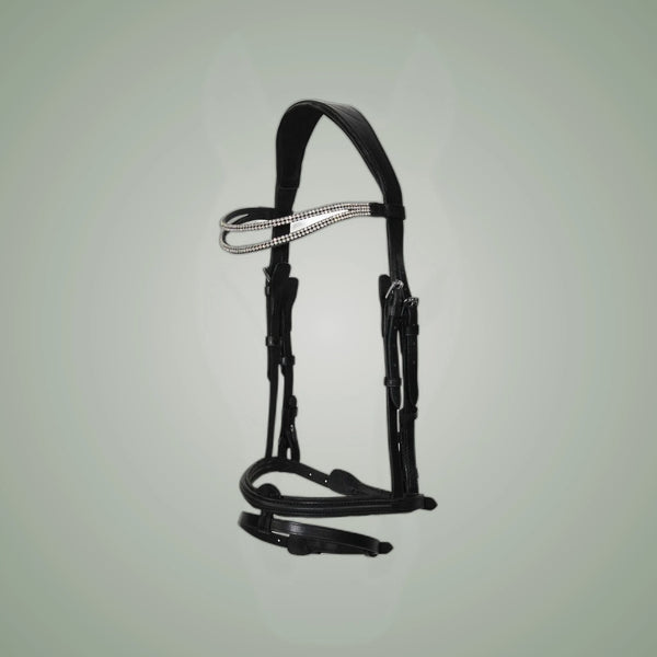 Hilbar Royal Exklusiv Bridle - Black with Brilliant Wave