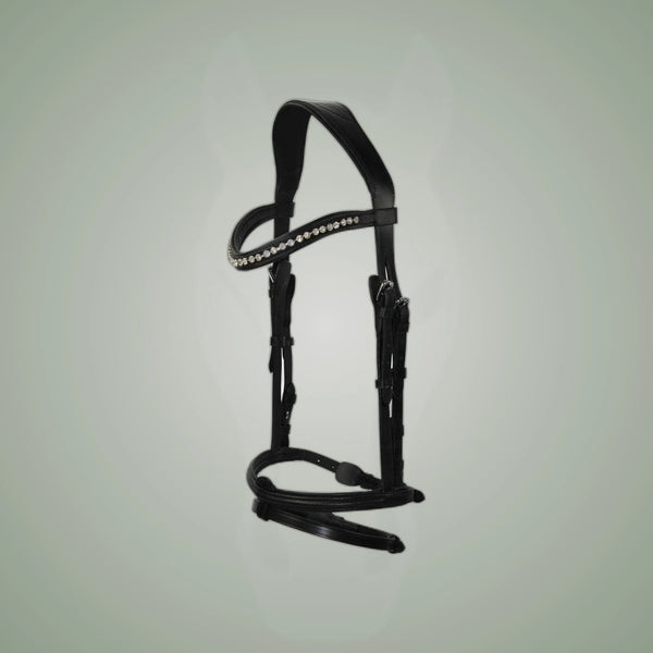 Hilbar Royal Exklusiv Bridle - Black with Crown Diamond