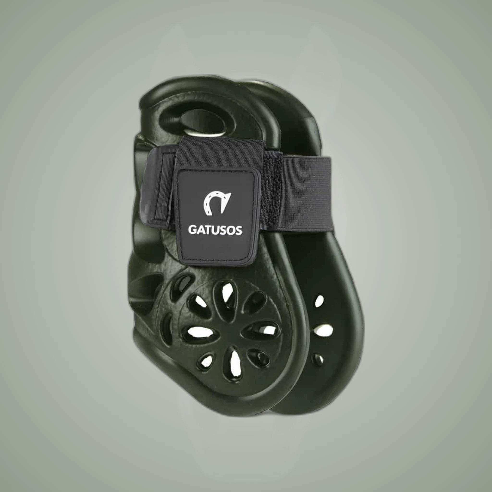 Gatusos Air Fetlock Boots on One-Eyed Equine branded background