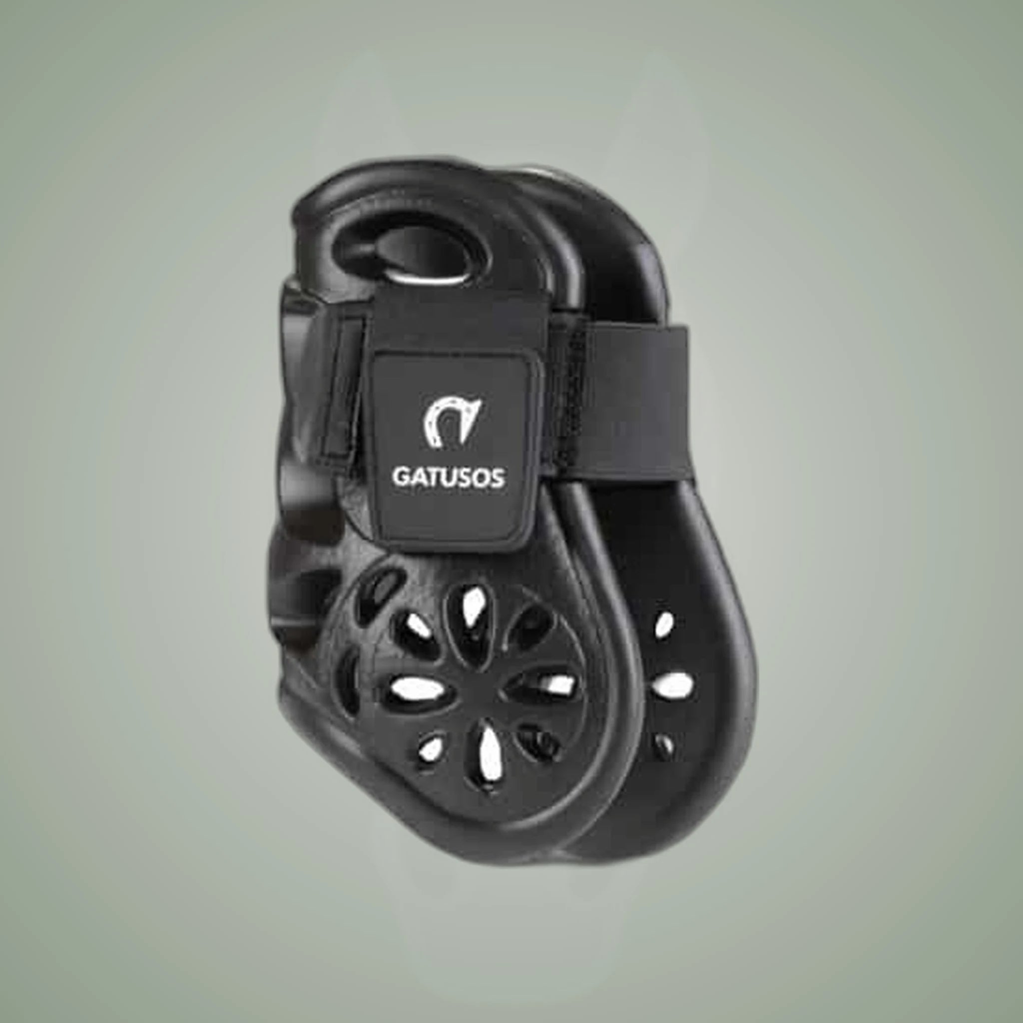 Gatusos Air Fetlock Boots on One-Eyed Equine branded background
