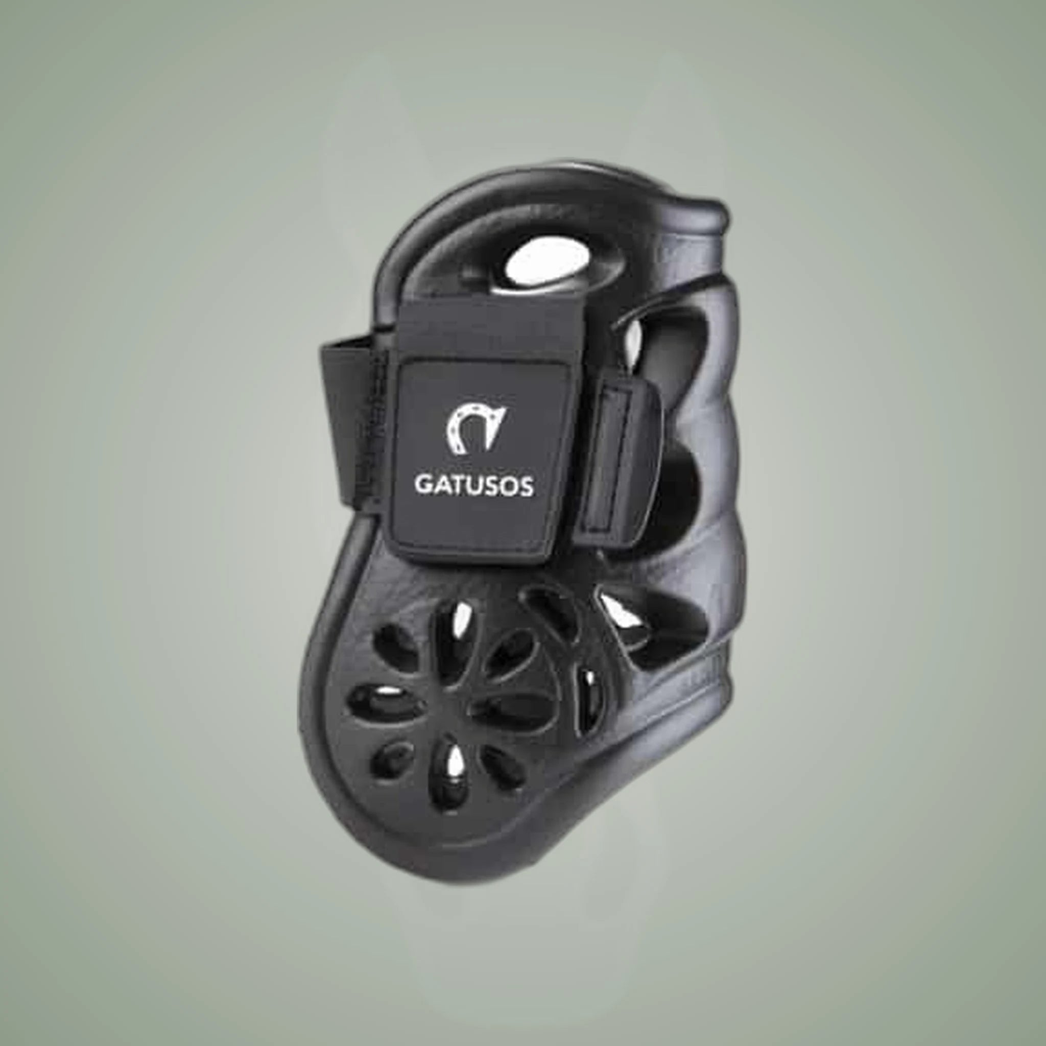 Gatusos Air Fetlock Boots on One-Eyed Equine branded background