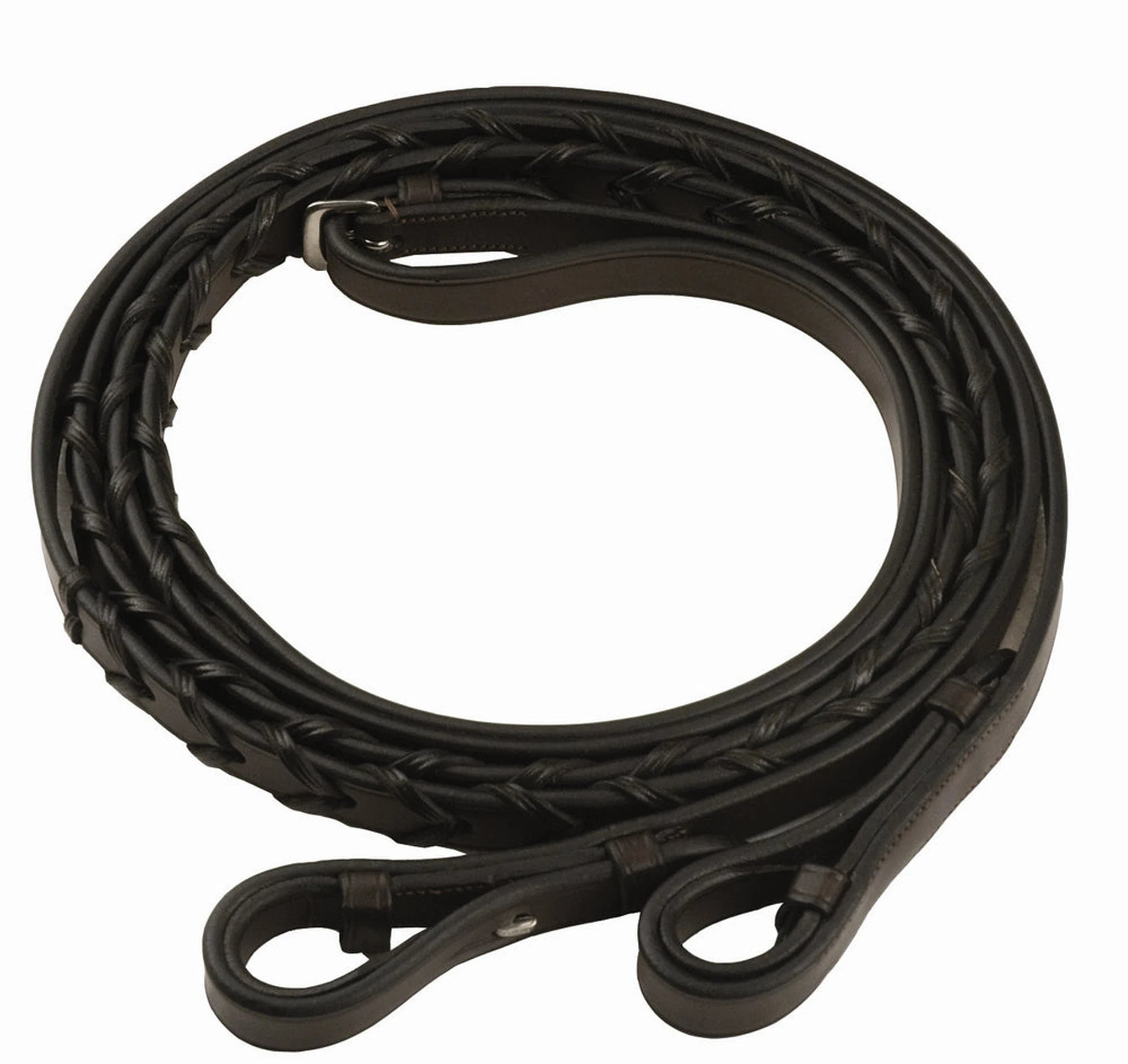 Henri de Rivel Advantage Extra Long Flat Laced Reins - Havana