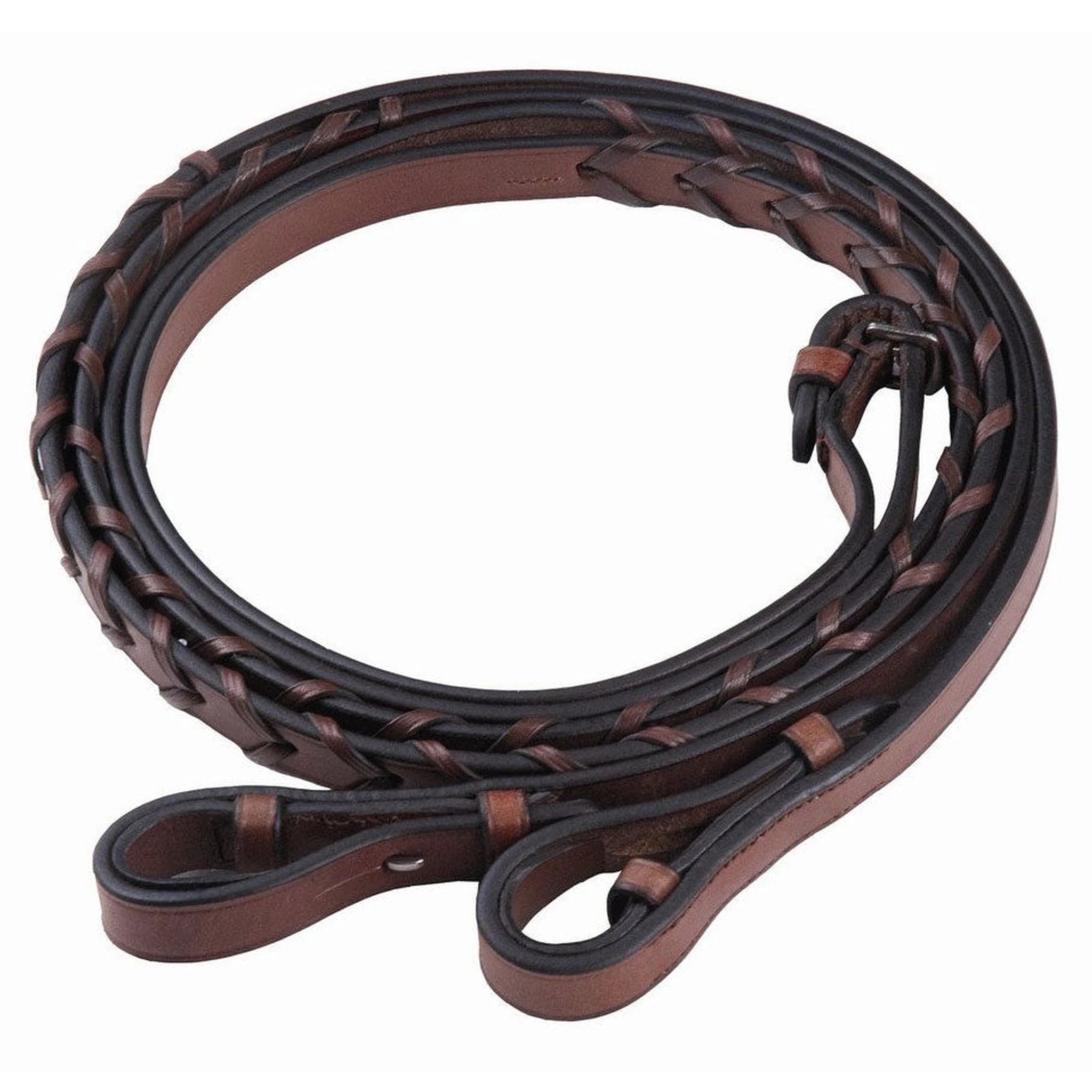 Henri de Rivel Advantage Flat Laced Reins - Australian Nut