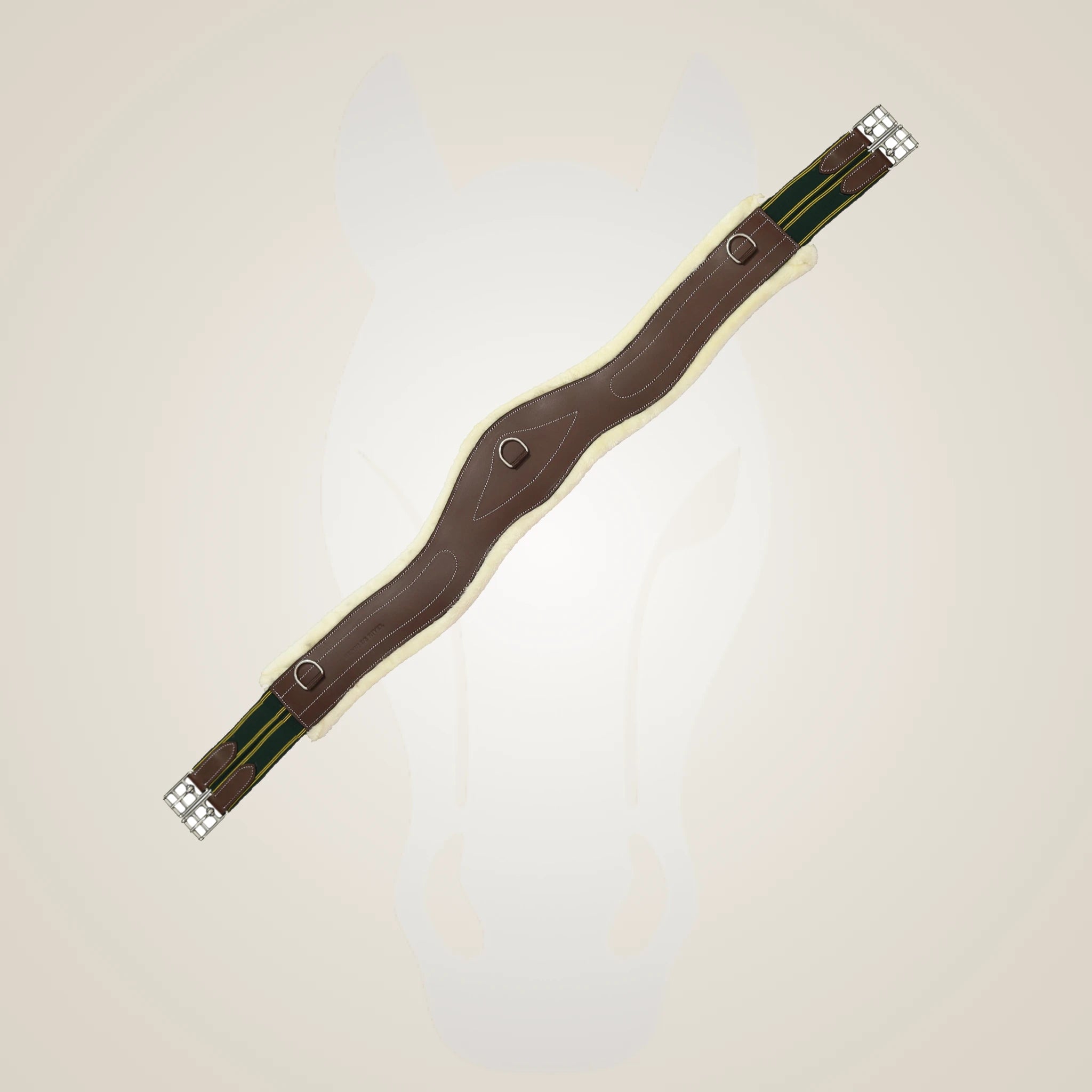 Henri de Rivel Contoured Leather Sherpa Fleece Girth - Australian Nut
