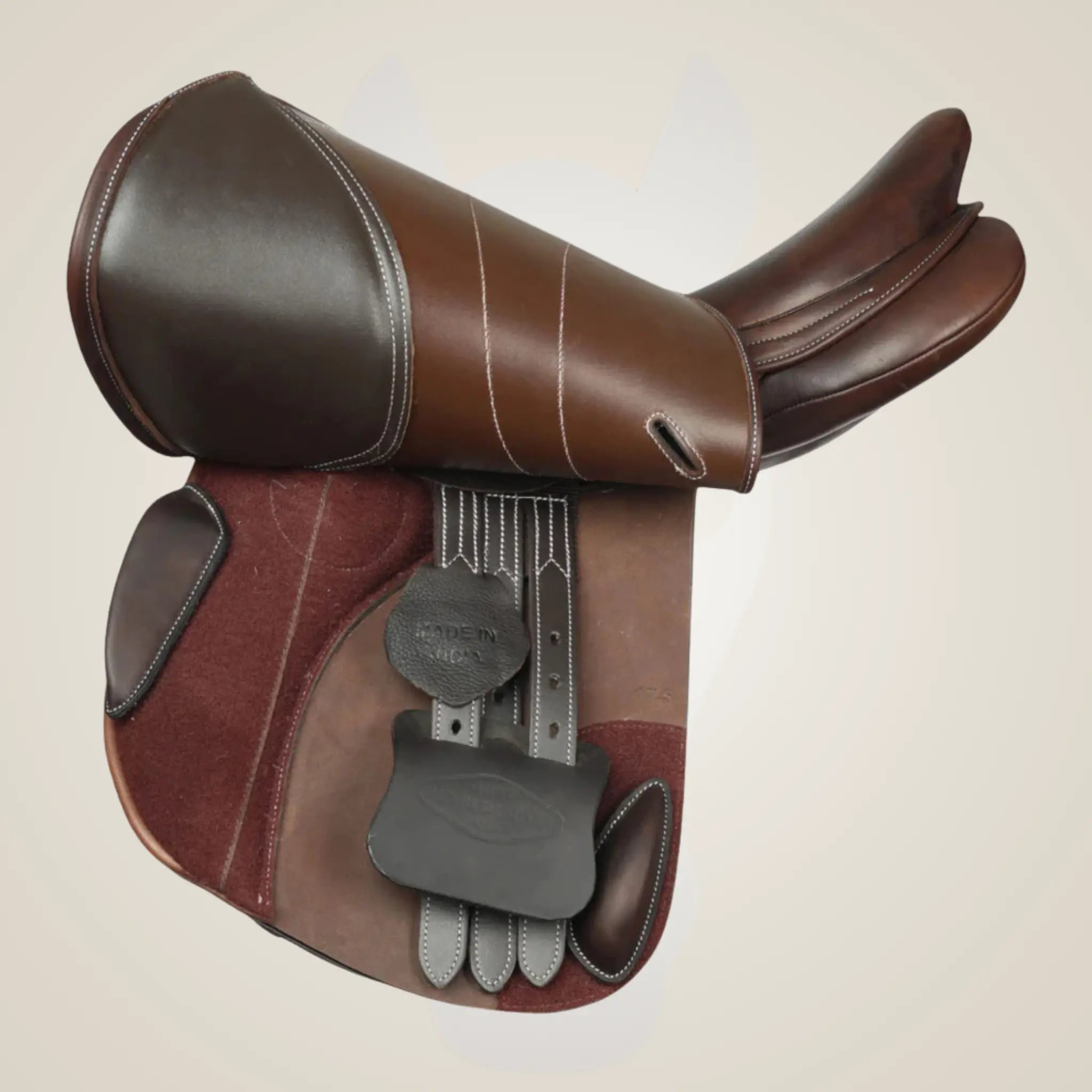 Brown Leather Henri De Rivel Equipe H Close Contact IGP Flocked Saddle