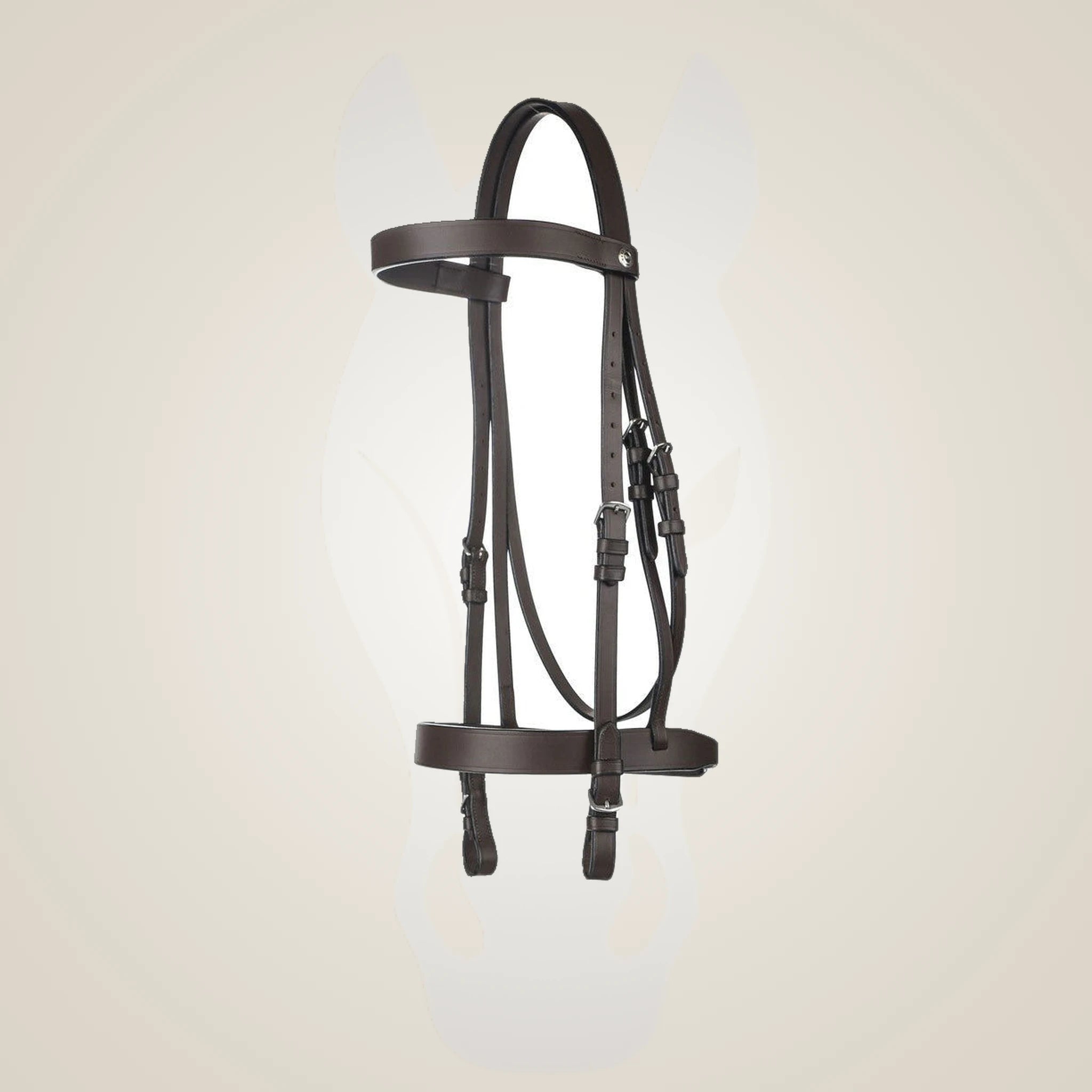 HENRI DE RIVEL POLO BRIDLE WITH DOUBLE REINS - Havana