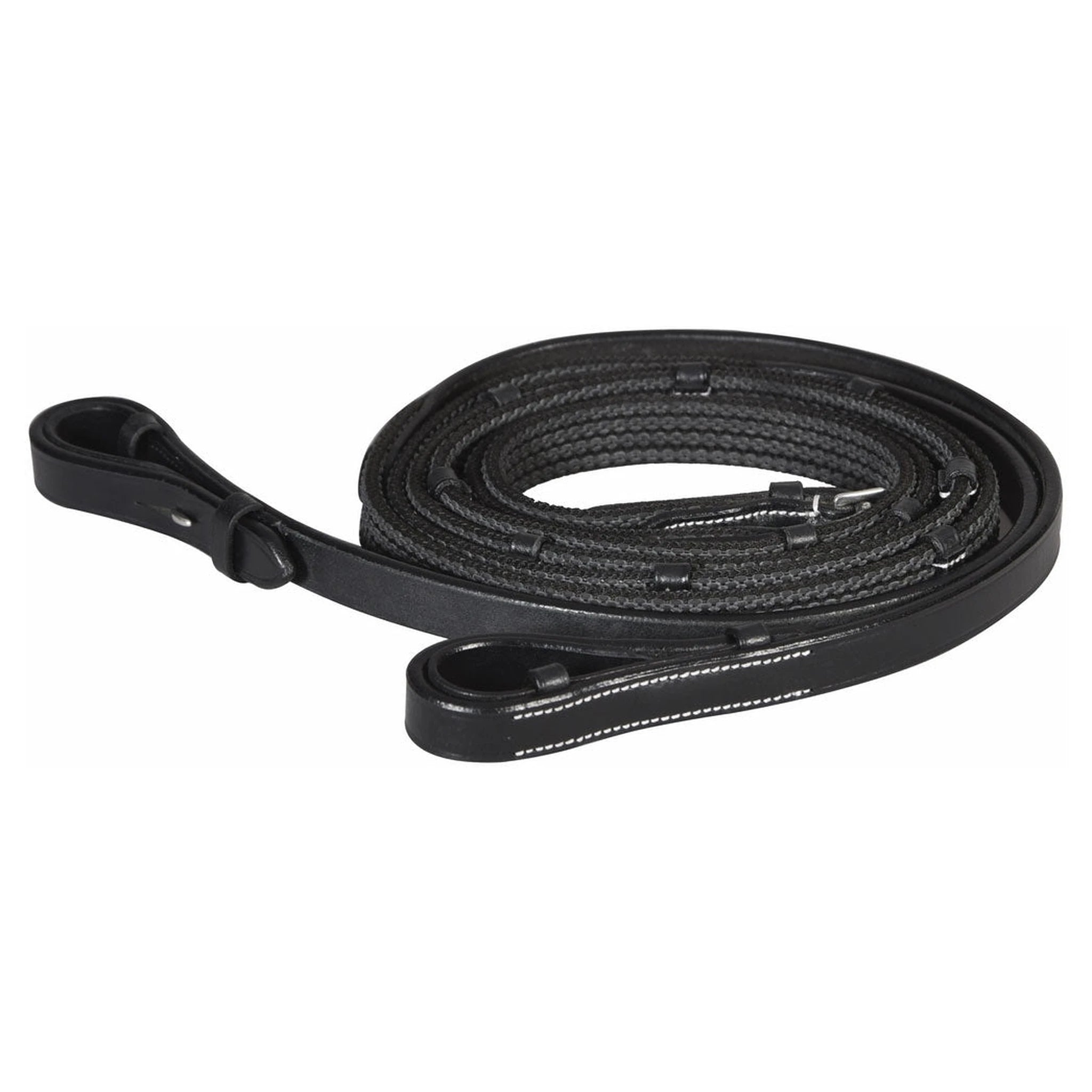 Henri de Rivel Pro Rubber Lined Web Reins - Black