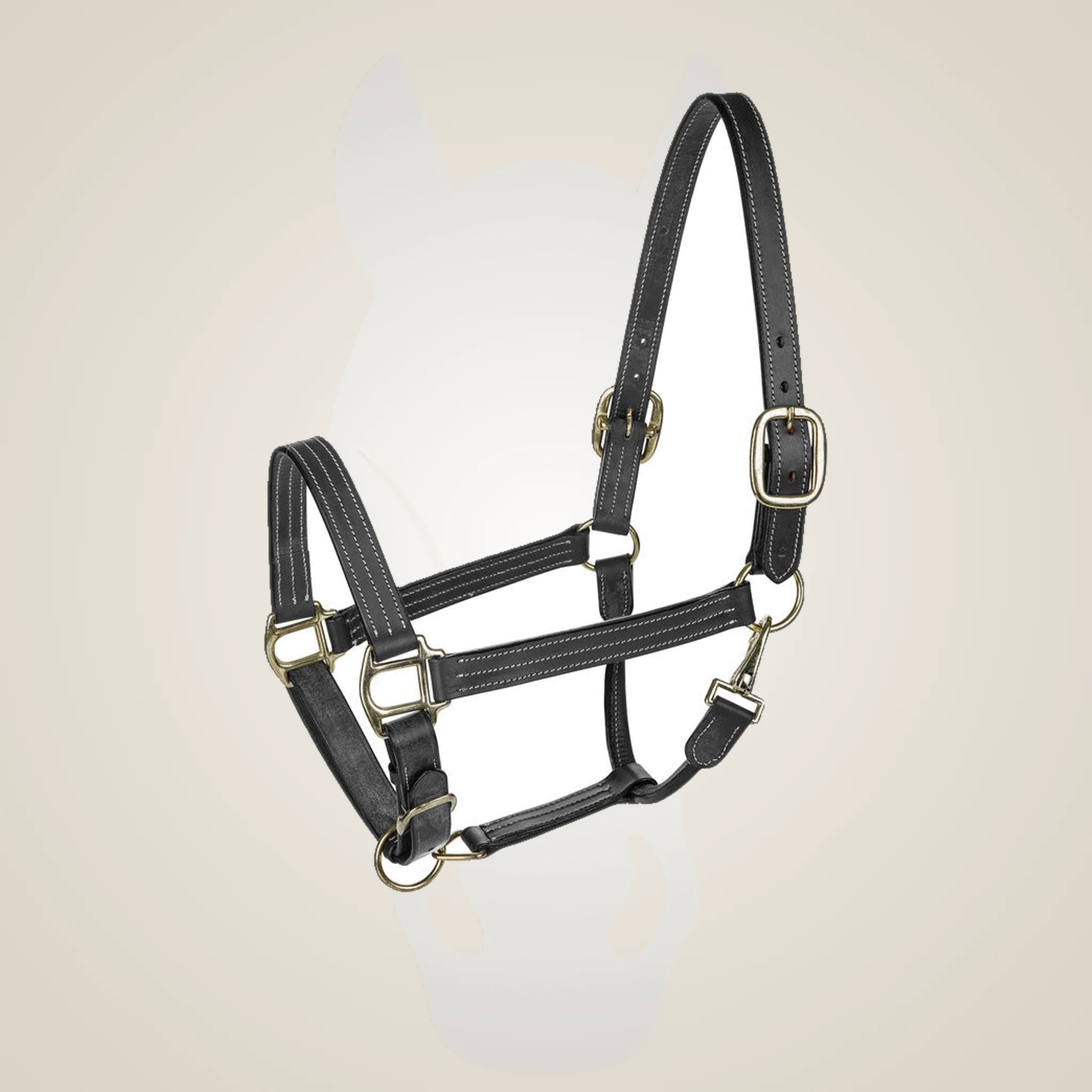 Henri de Rivel Triple Stitched Halter - Black