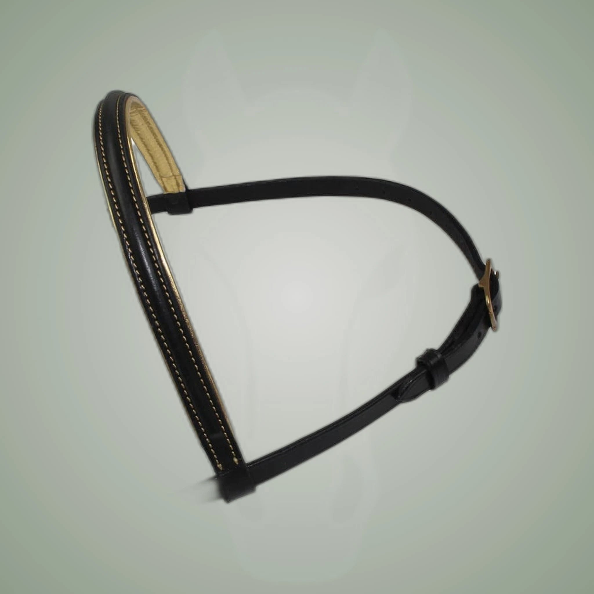 Hilbar Royal Bridle - Gold Padding on One-Eyed Equine branded background