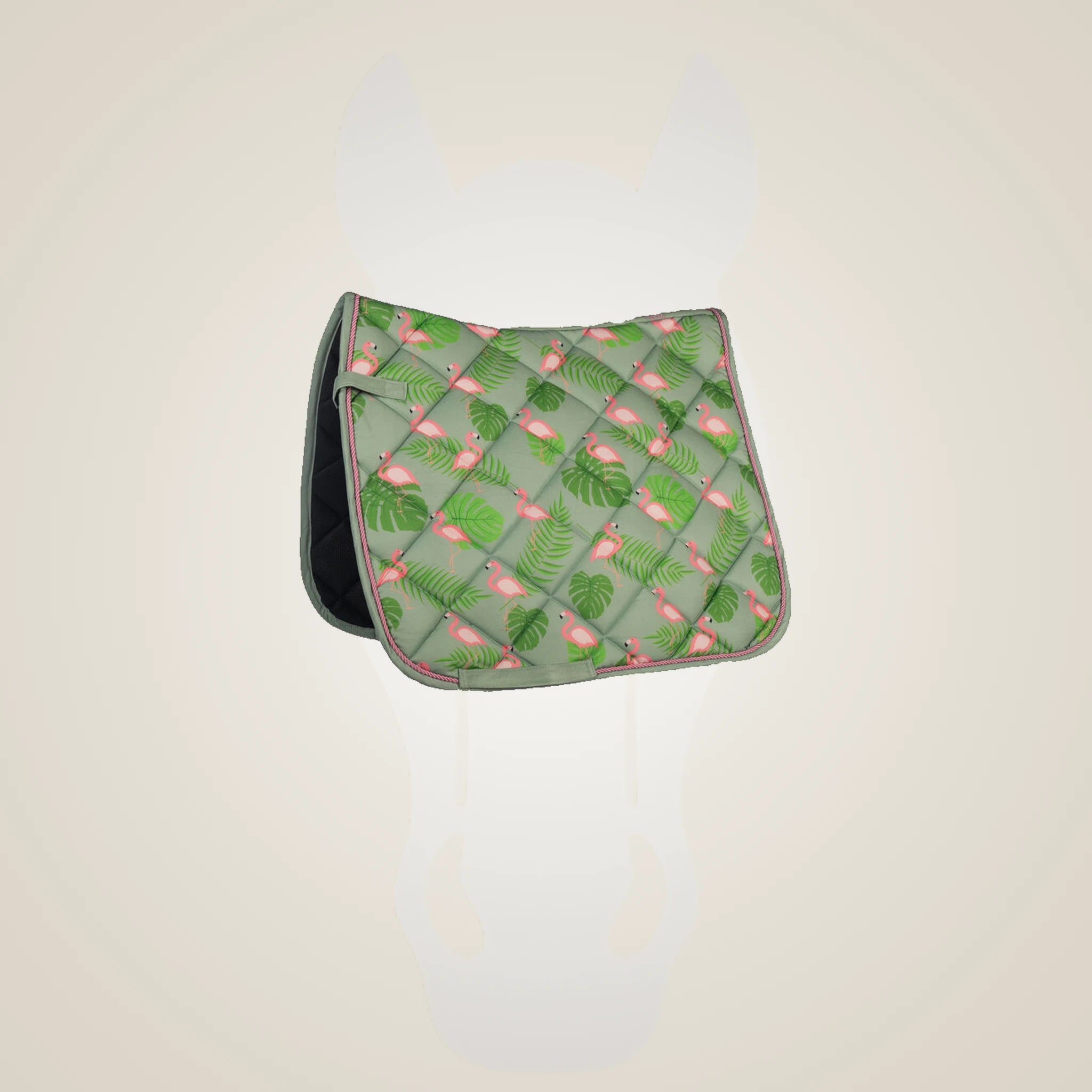 HKM Naples Saddle Cloth-Green/Pink - Green