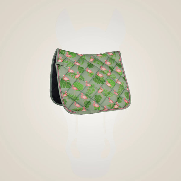 HKM Naples Saddle Cloth-Green/Pink