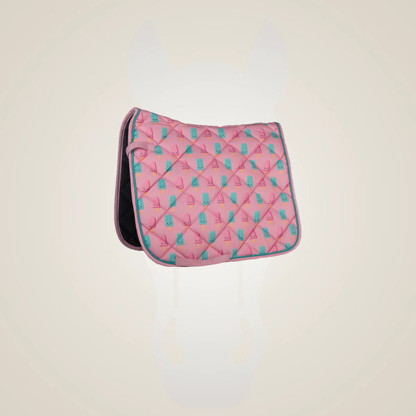 HKM Naples Saddle Pad-Magenta/Aqua