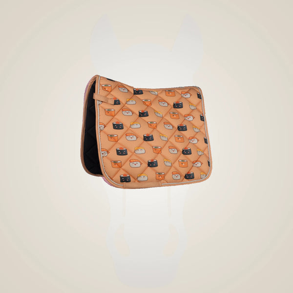 HKM Naples Saddle Pad-Pastel Orange/Grey