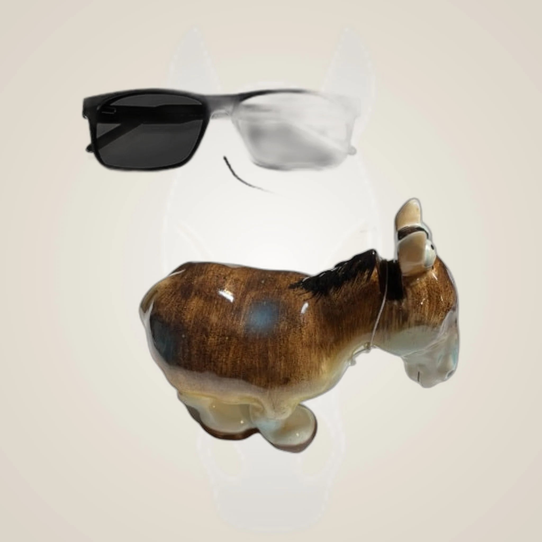 Horse Glasses Holder on One-Eyed Equine branded background