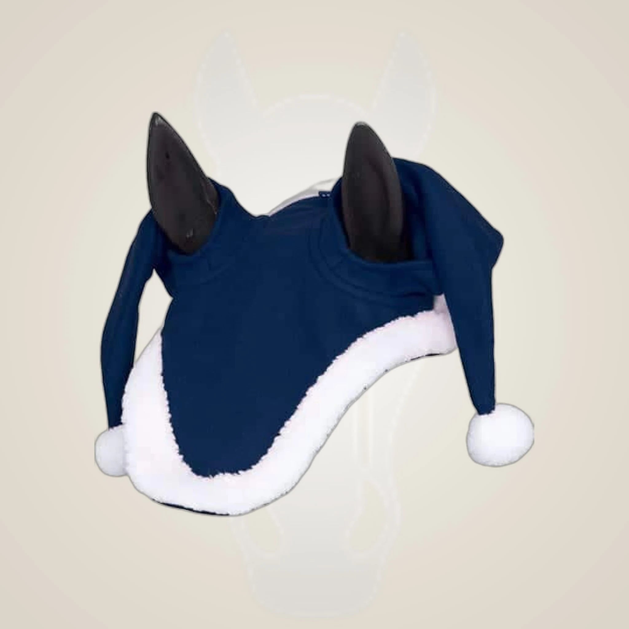 HorseGuard Santa Horse Cap on One-Eyed Equine branded background