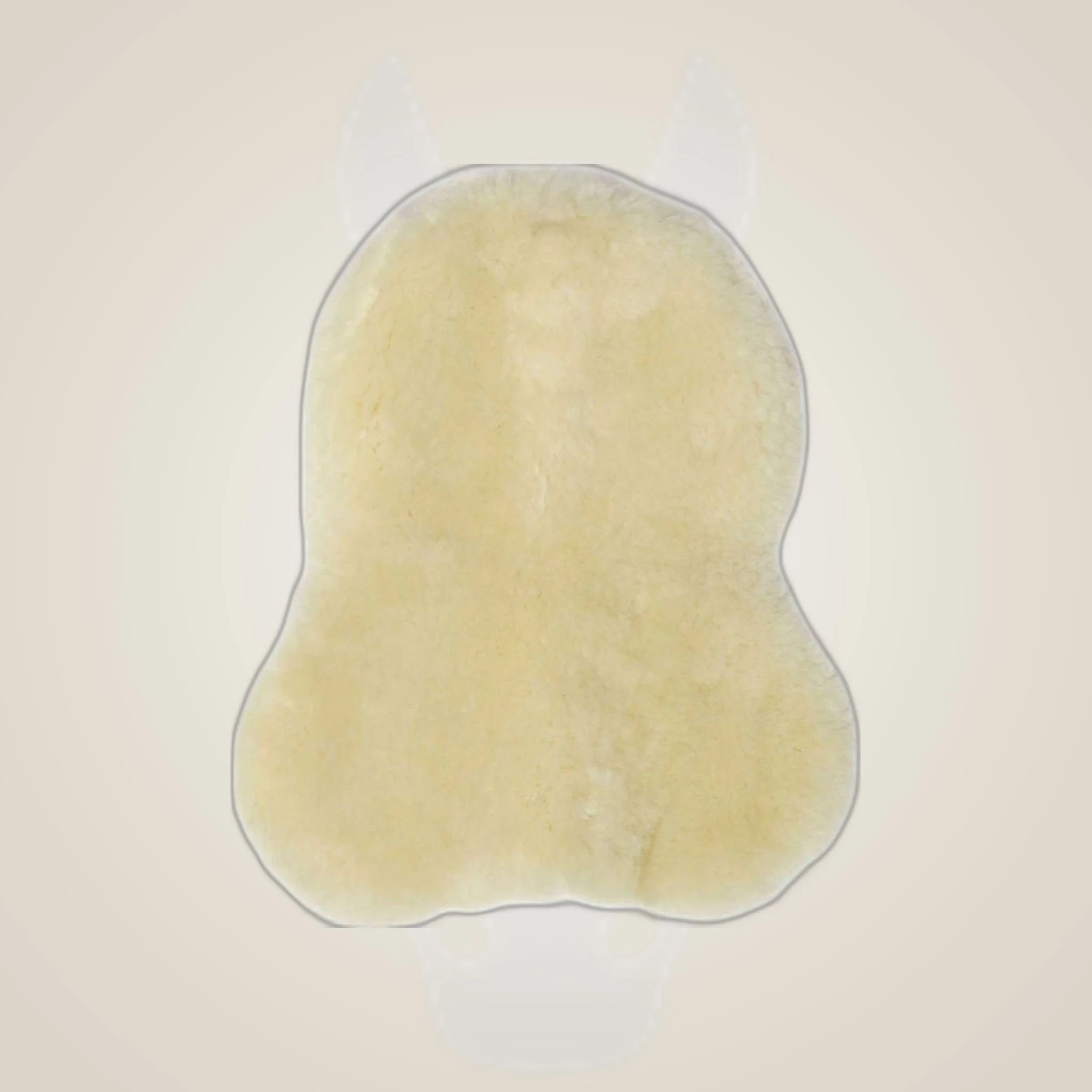HorseGuard Sheepskin Saddle Cover on One-Eyed Equine branded background