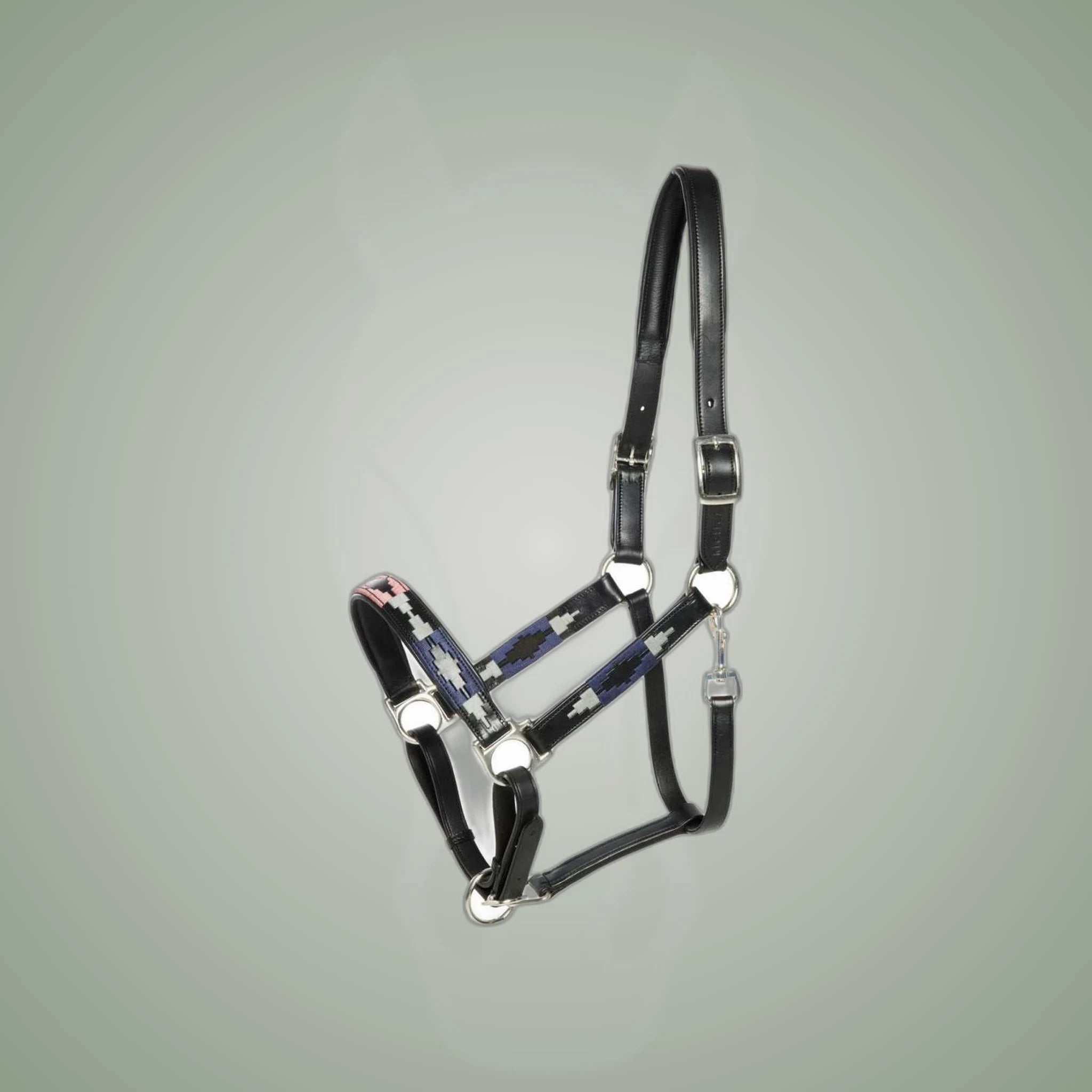 Kieffer Buenos Aires Leather Halter on One-Eyed Equine branded background