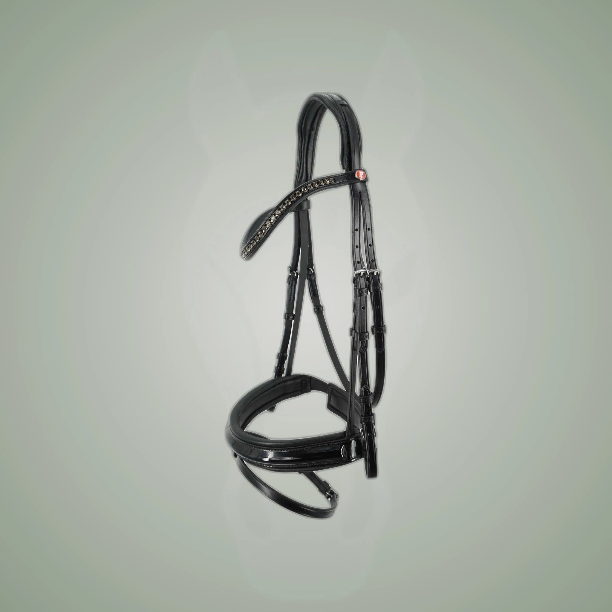 Kieffer Comfort Paris Snaffle Bridle on One-Eyed Equine branded background