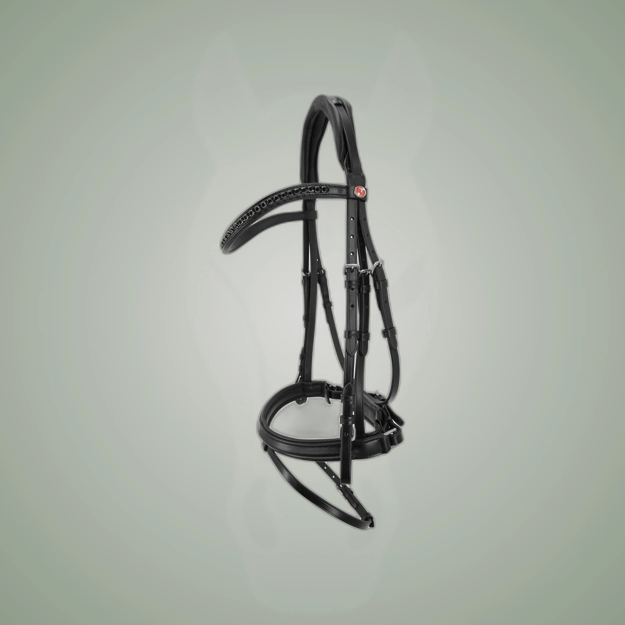 Kieffer Comfort Verona Snaffle Bridle on One-Eyed Equine branded background