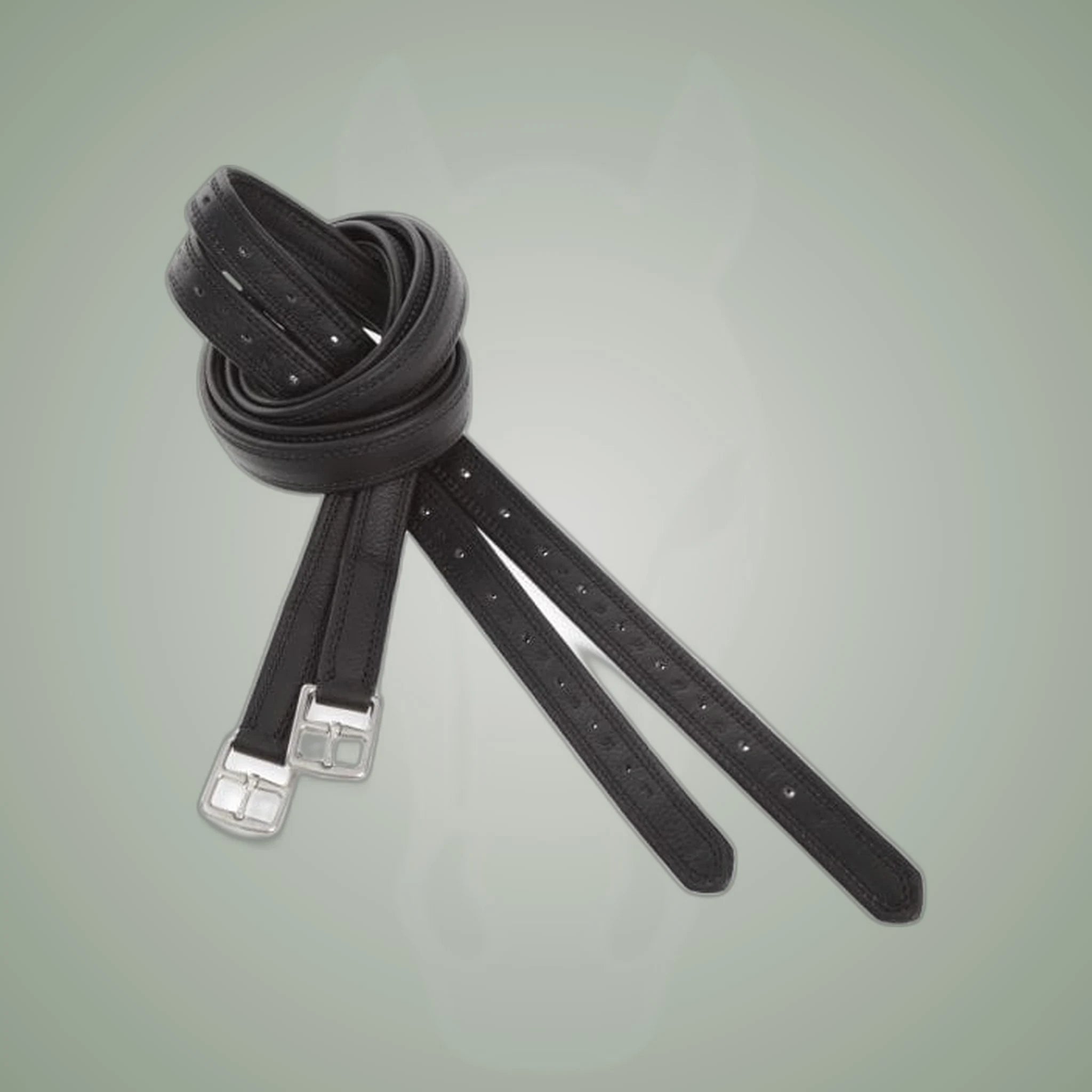 Kieffer Elefant Soft Stirrup leathers II on One-Eyed Equine branded background