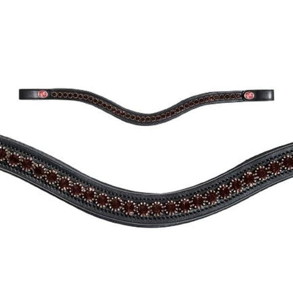 Kieffer FlexiLoop Browband - Large Crystal Brown - Bridle