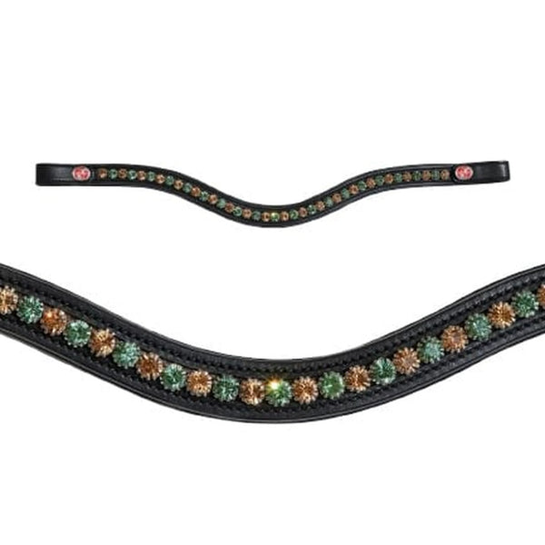 Kieffer FlexiLoop Browband - Large Crystal Golden Forest - Bridle