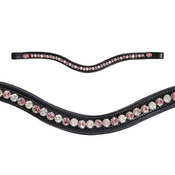 Kieffer FlexiLoop Browband - Large Crystal Rose - Bridle