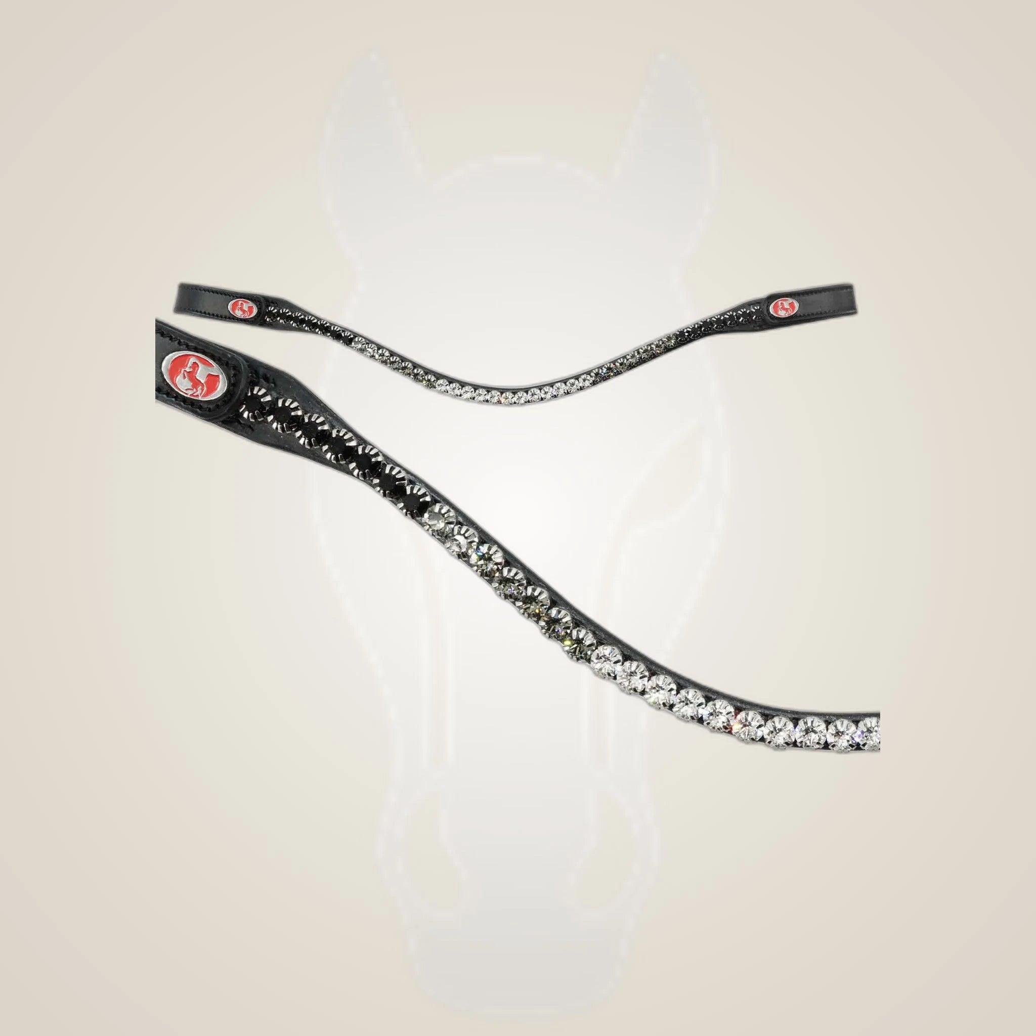 Kieffer FlexiLoop Browband - Luxe Black Diamond on One-Eyed Equine branded background