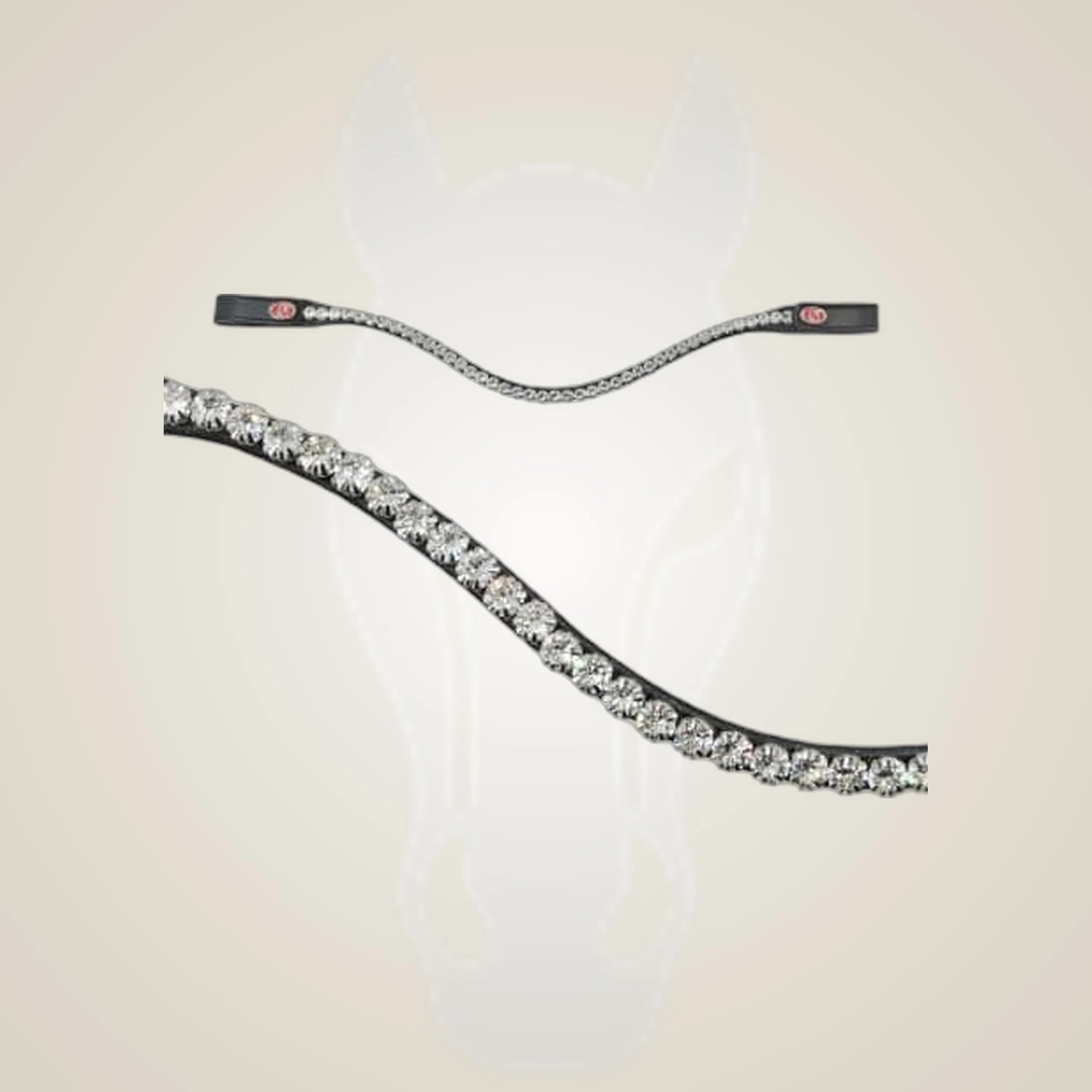 Kieffer FlexiLoop Browband - Luxe Crystal on One-Eyed Equine branded background