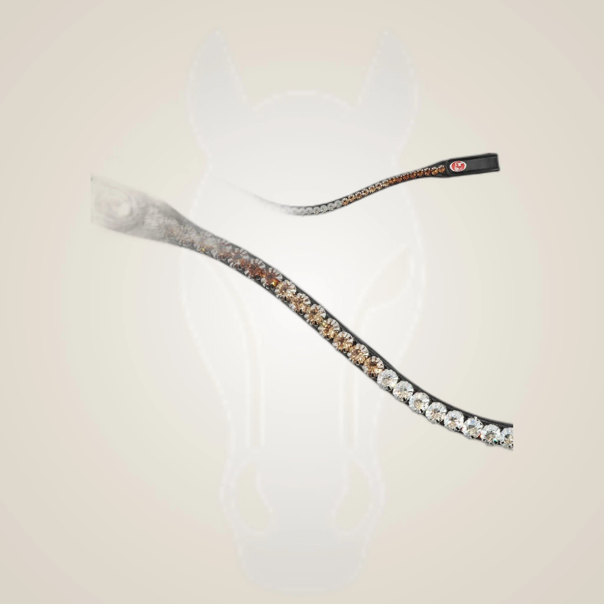 Kieffer FlexiLoop Browband - Luxe Ombre Topaz on One-Eyed Equine branded background