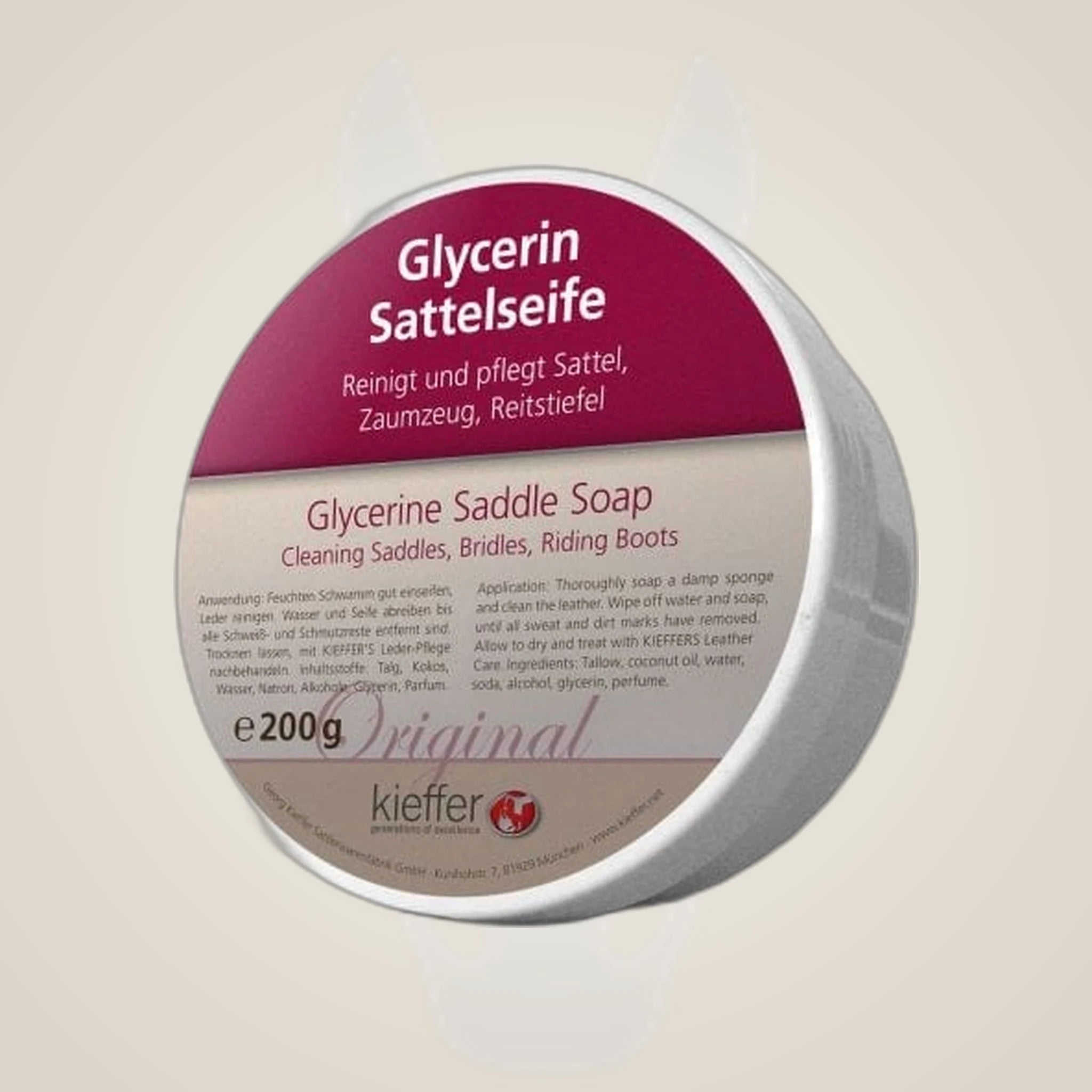 Kieffer Glycerine Saddle Soap on One-Eyed Equine branded background