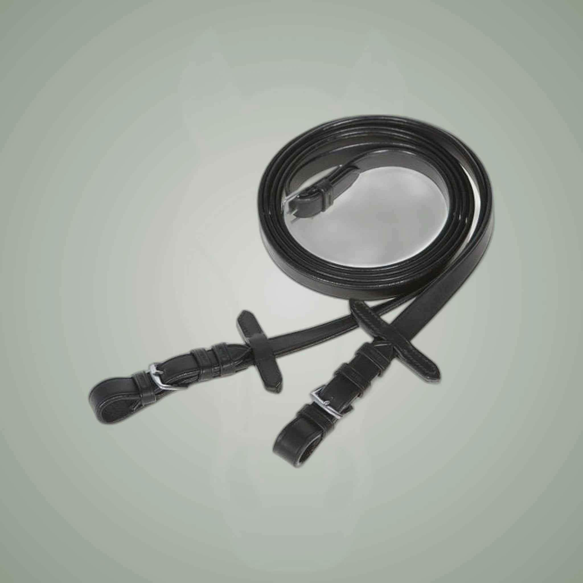 Kieffer Leather Reins on One-Eyed Equine branded background