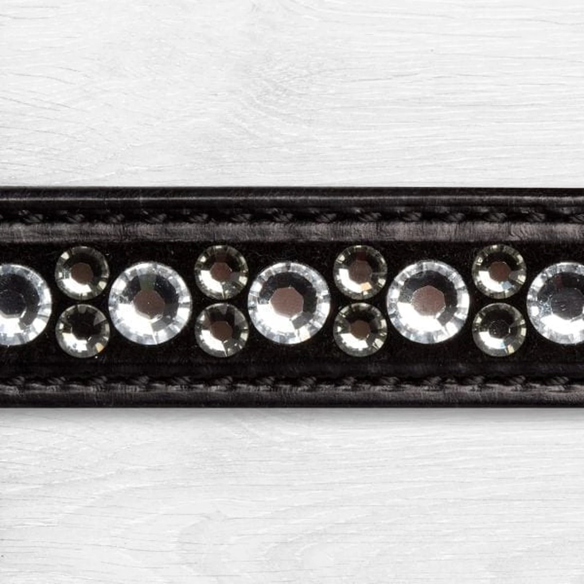 Kieffer Magic Tack browband, close view of the square crystal setting.