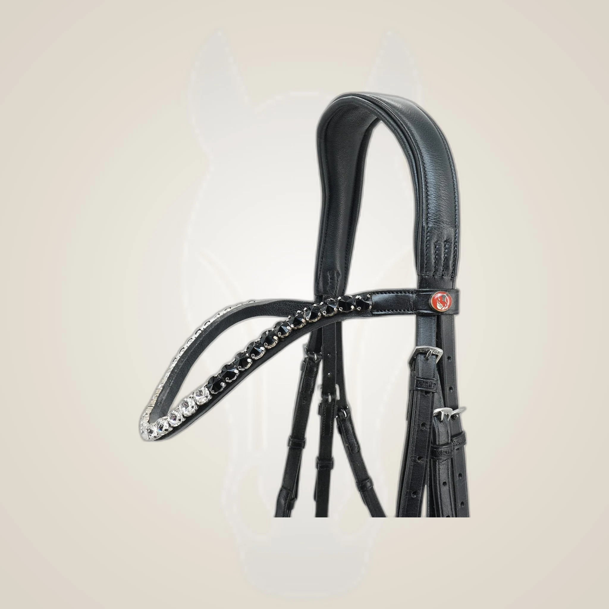 Kieffer Nora Snaffle Bridle on One-Eyed Equine branded background