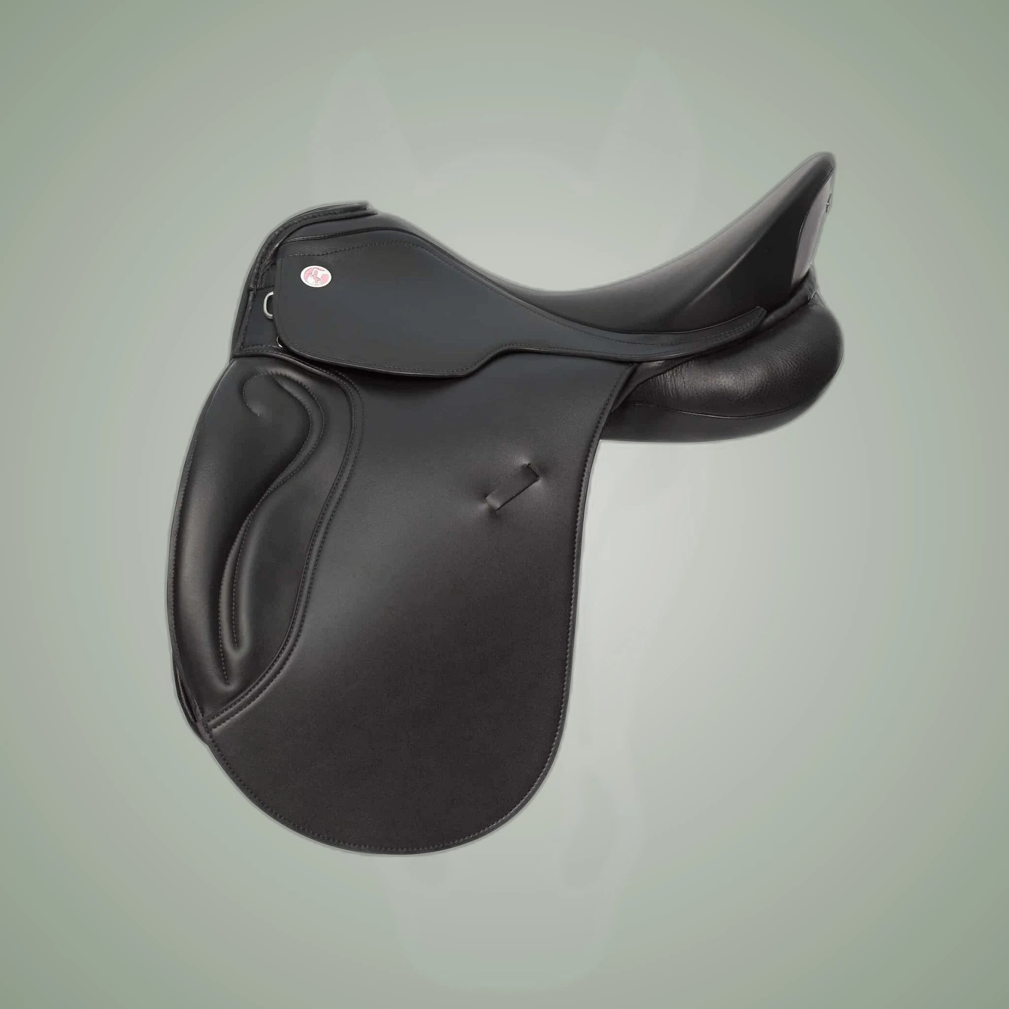 Kieffer Passion One Dressage Saddle on One-Eyed Equine branded background