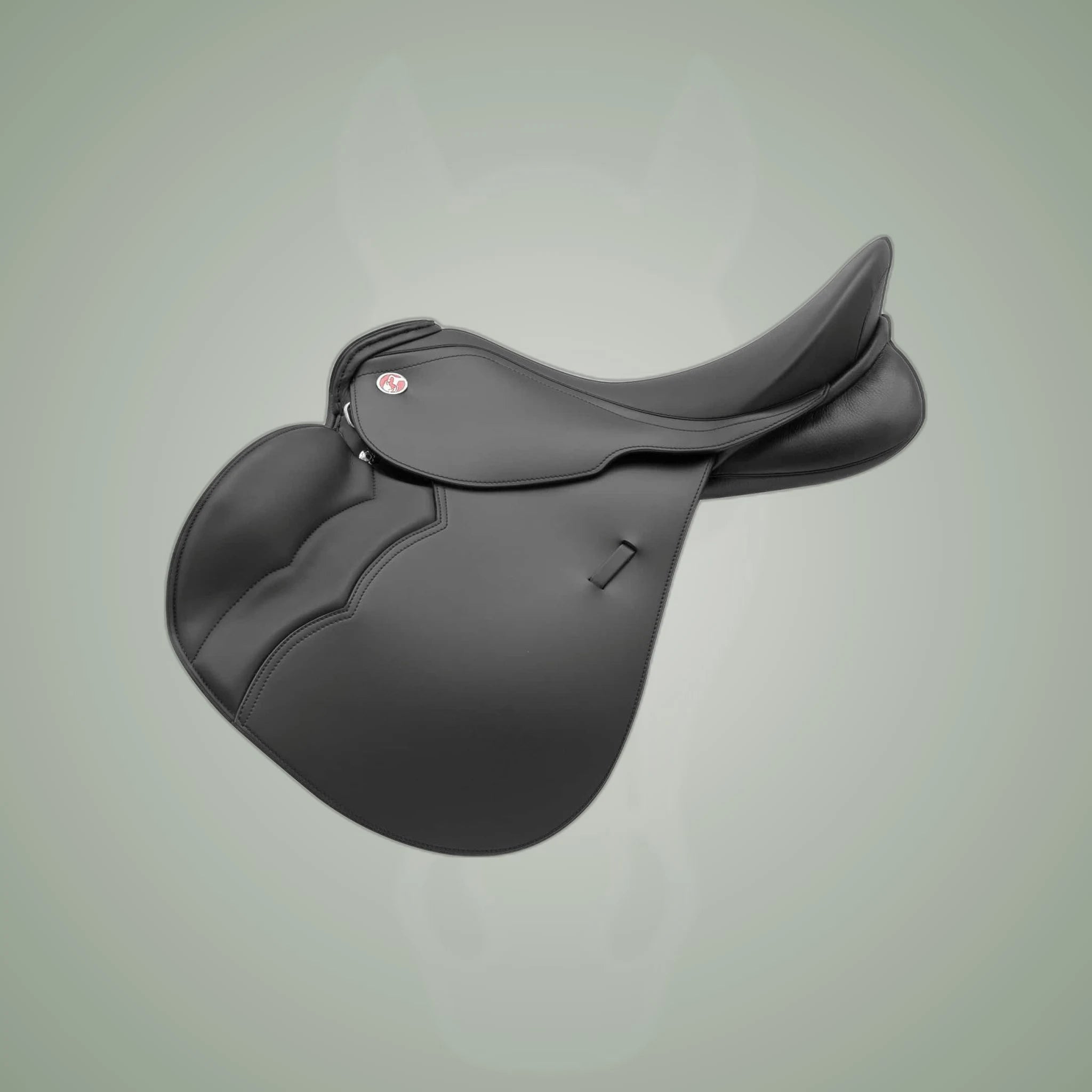 Kieffer Passion One Jump Saddle on One-Eyed Equine branded background