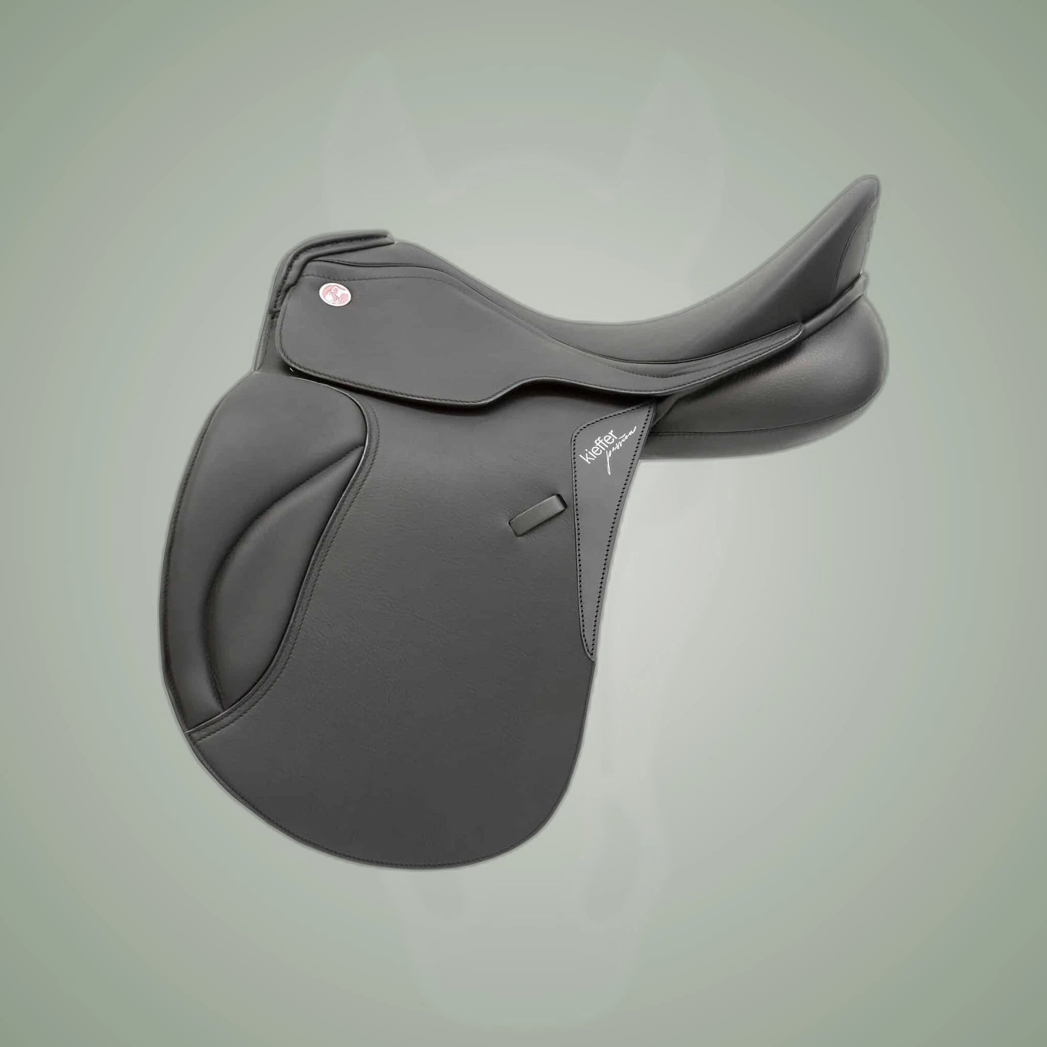 Kieffer Passion Two Dressage Saddle on One-Eyed Equine branded background