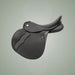 Kieffer Passion Two jump saddle in black leather, side view.