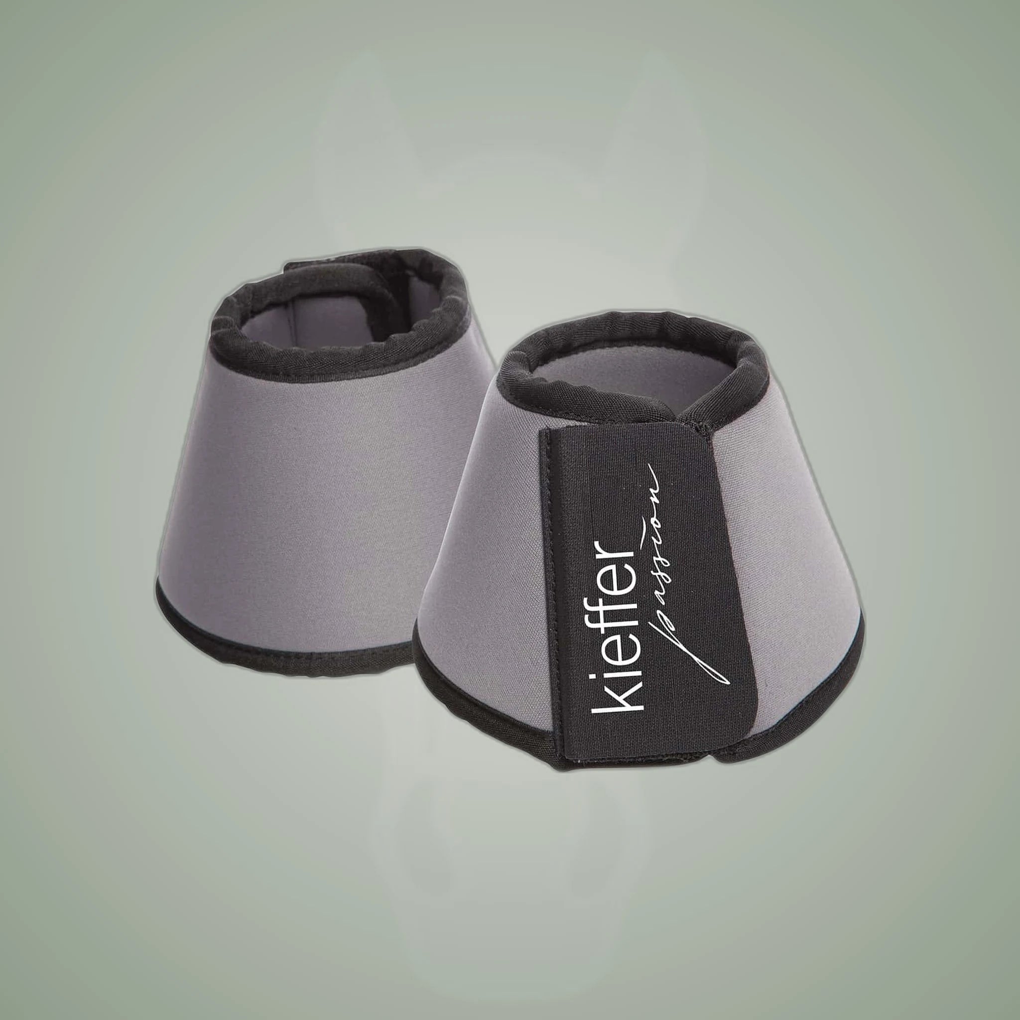 Kieffer Passionprene Bell Boots on One-Eyed Equine branded background